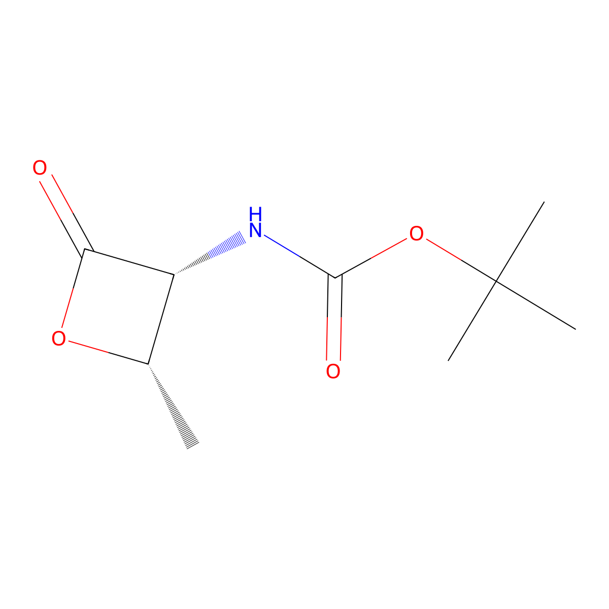 tert-Butyl ((2S,3R)-2-methyl-4-oxooxetan-3-yl)carbamate molecular structure, CAS 1237534-95-0