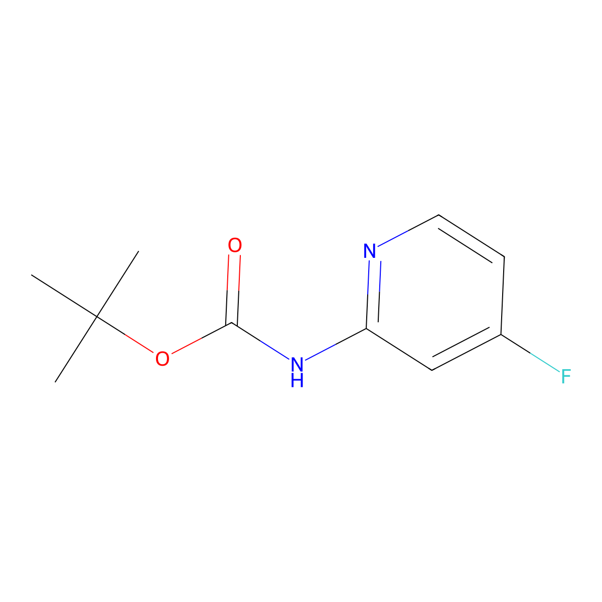 tert-butyl N-(4-fluoropyridin-2-yl)carbamate molecular structure, CAS 1237535-76-0