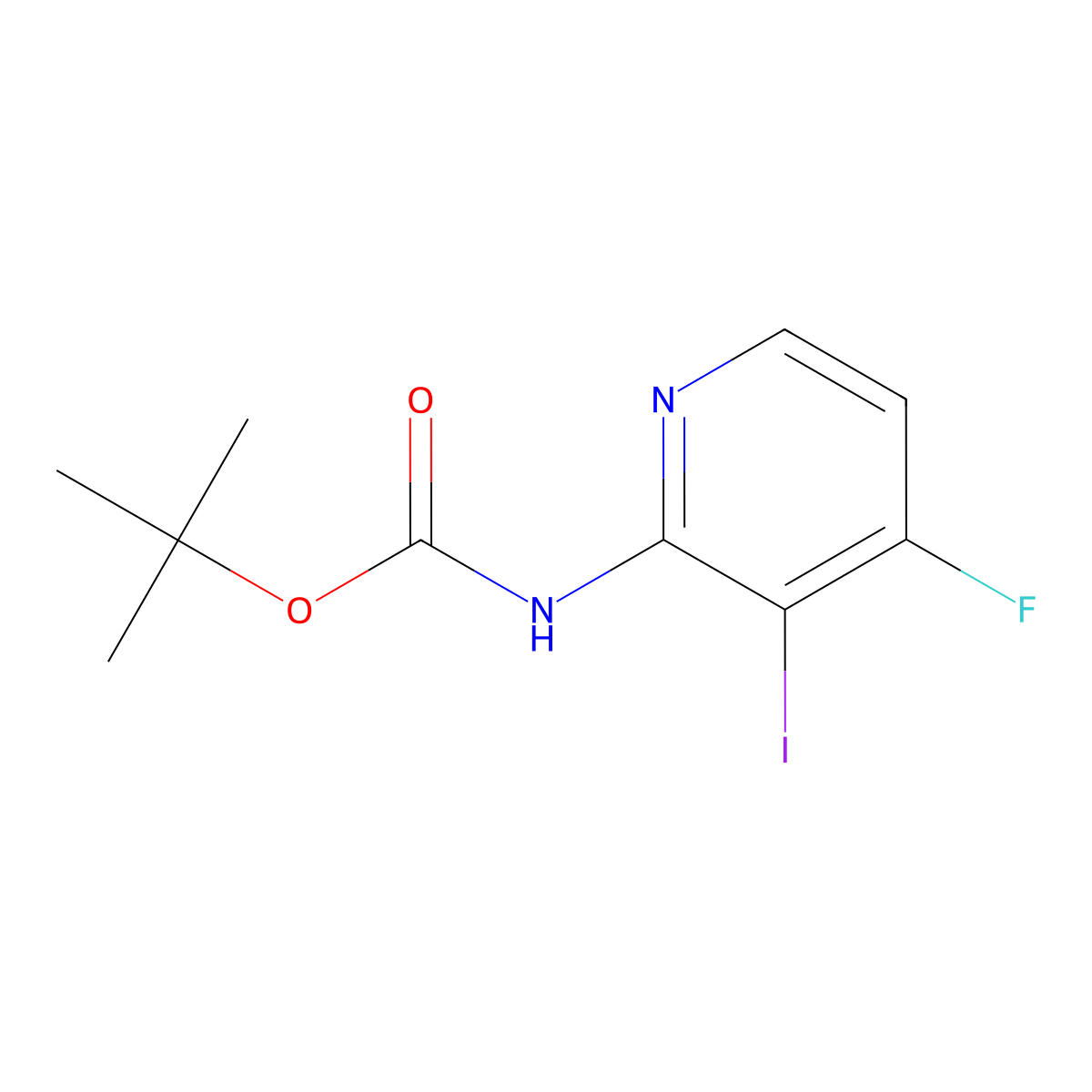 1,1-Dimethylethyl N-(4-fluoro-3-iodo-2-pyridinyl)carbamate molecular structure, CAS 1237535-77-1