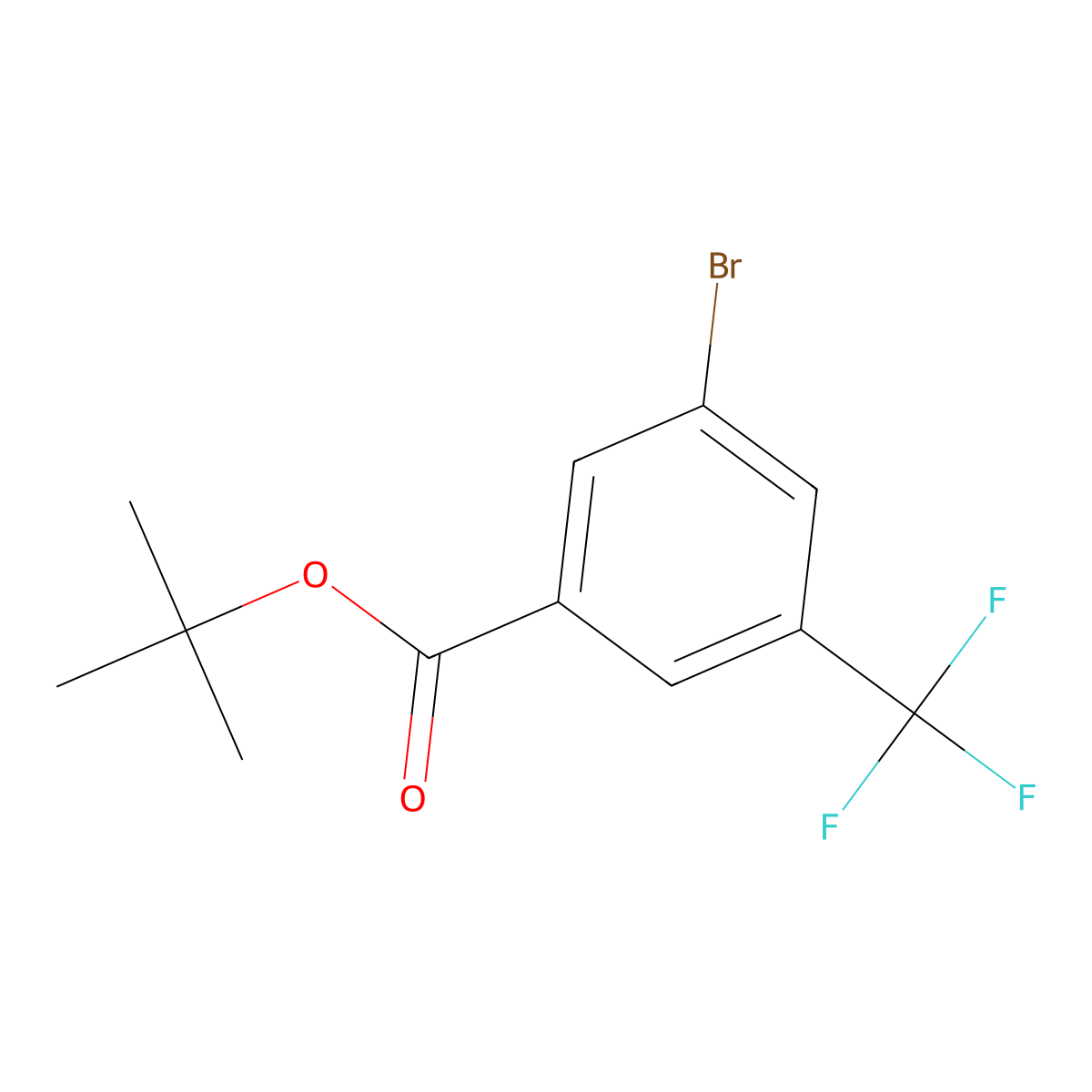 Tert-butyl 3-bromo-5-(trifluoromethyl)benzoate molecular structure, CAS 1237535-81-7