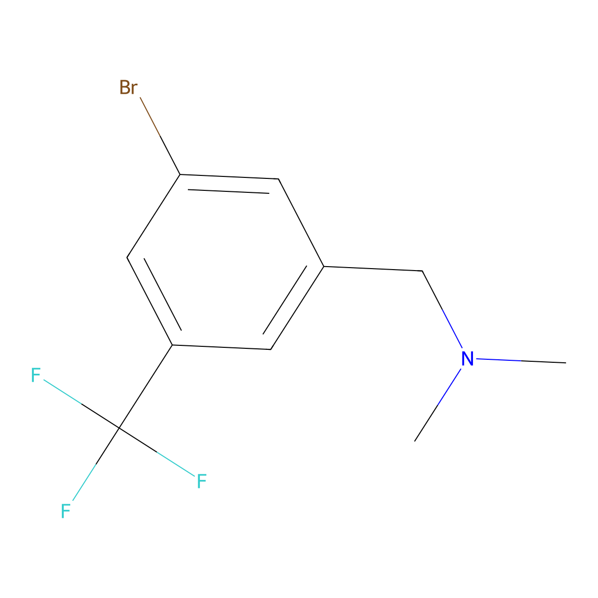 1-[3-bromo-5-(trifluoromethyl)phenyl]-N,N-dimethylmethanamine molecular structure, CAS 1237535-89-5