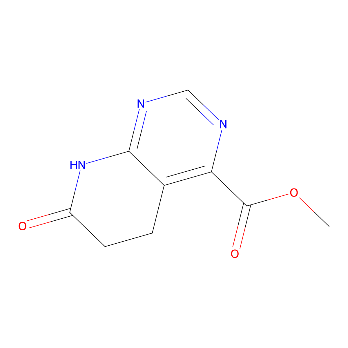 Methyl 7-oxo-5,6,7,8-tetrahydropyrido[2,3-d]pyrimidine-4-carboxylate molecular structure, CAS 1237537-34-6
