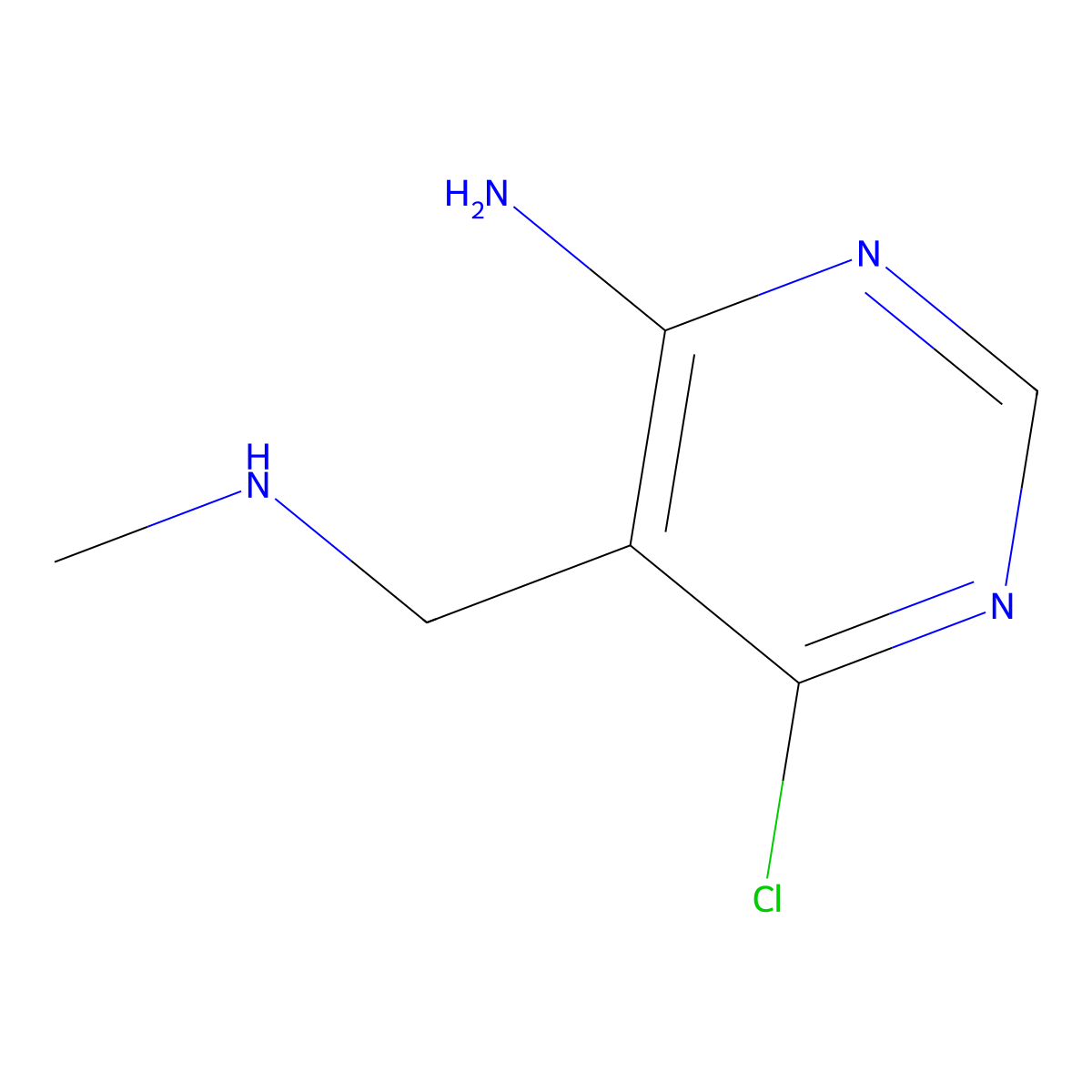 4-Amino-6-chloro-5-[(methylamino)methyl]pyrimidine molecular structure, CAS 1237537-46-0