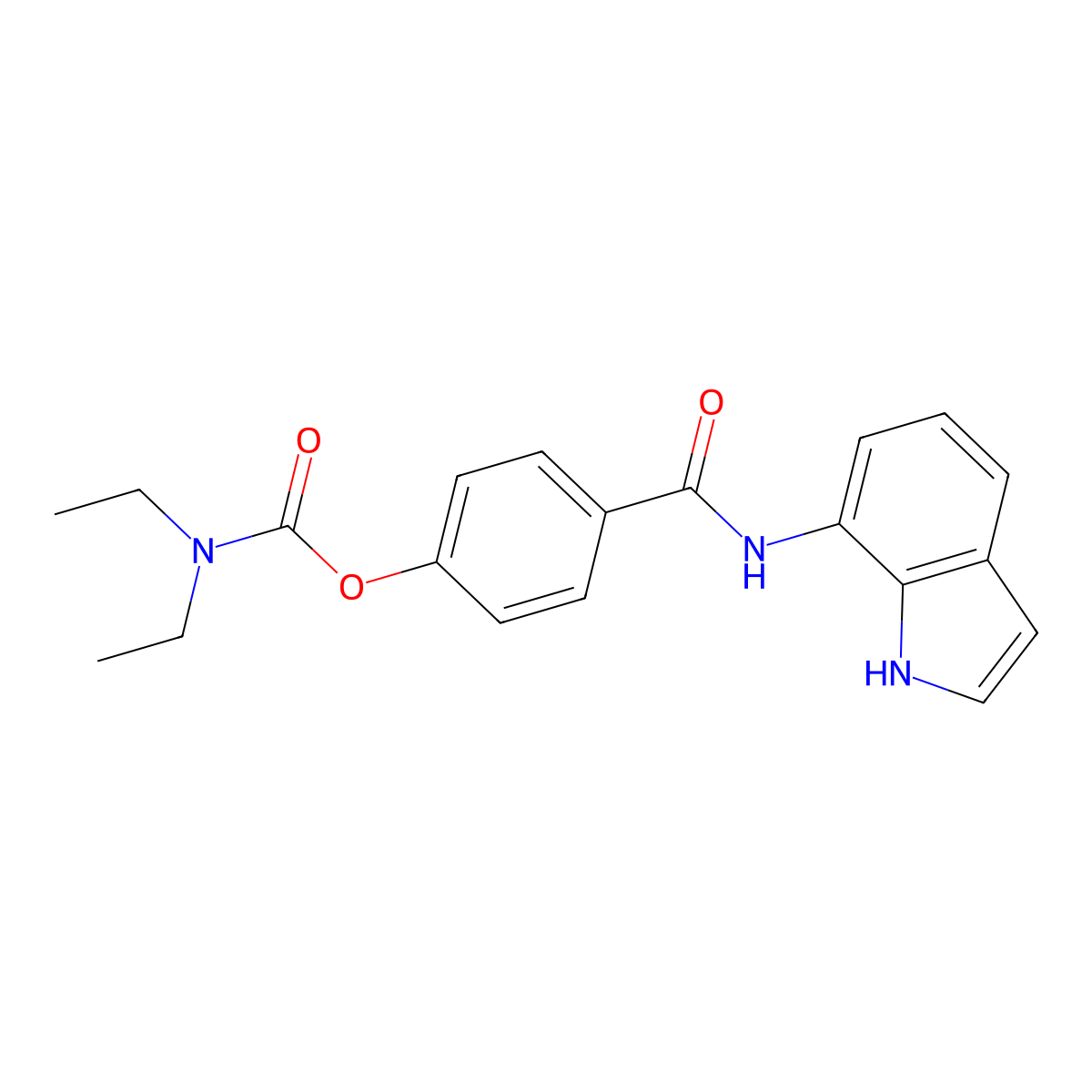 4-((1H-Indol-7-yl)carbamoyl)phenyl diethylcarbamate molecular structure, CAS 1237541-73-9