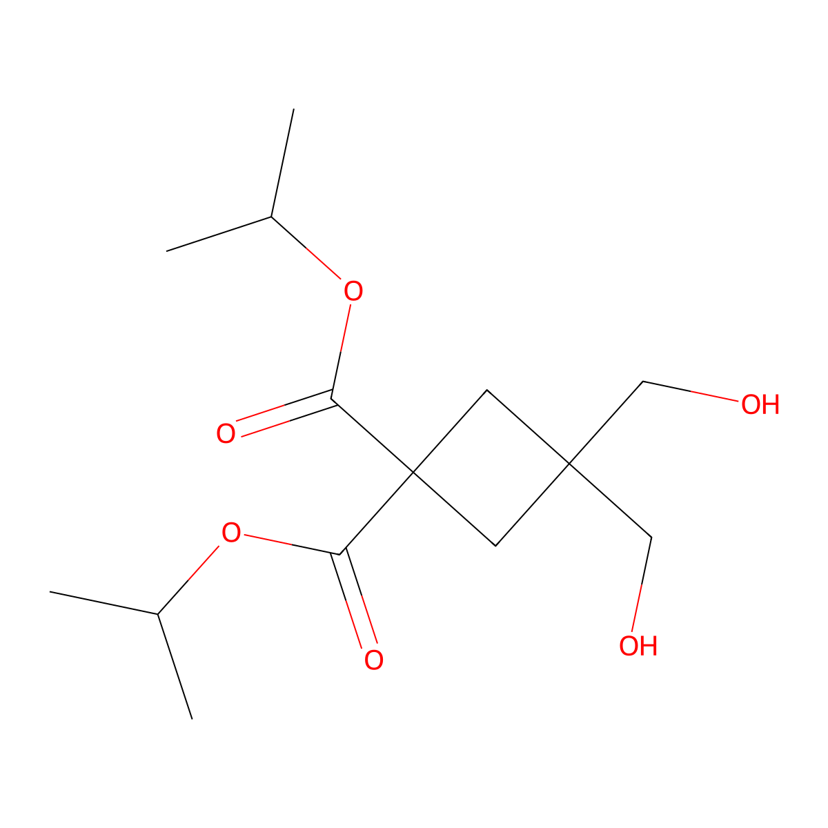 Diisopropyl 3,3-bis(hydroxymethyl)cyclobutane-1,1-dicarboxylate molecular structure, CAS 1237542-08-3
