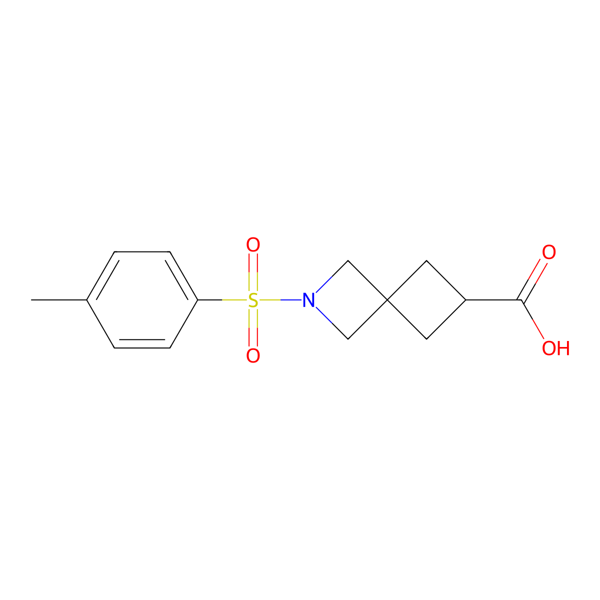 2-tosyl-2-Azaspiro[3.3]heptane-6-carboxylic acid molecular structure, CAS 1237542-12-9