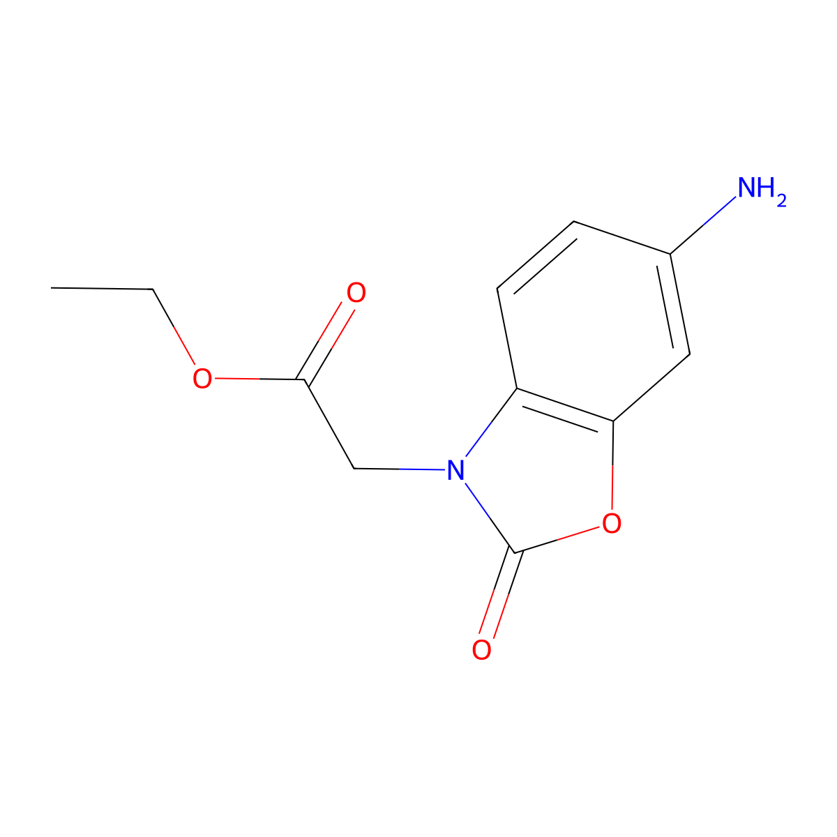 Ethyl 2-(6-amino-2-oxo-2,3-dihydro-1,3-benzoxazol-3-yl)acetate molecular structure, CAS 1237597-11-3