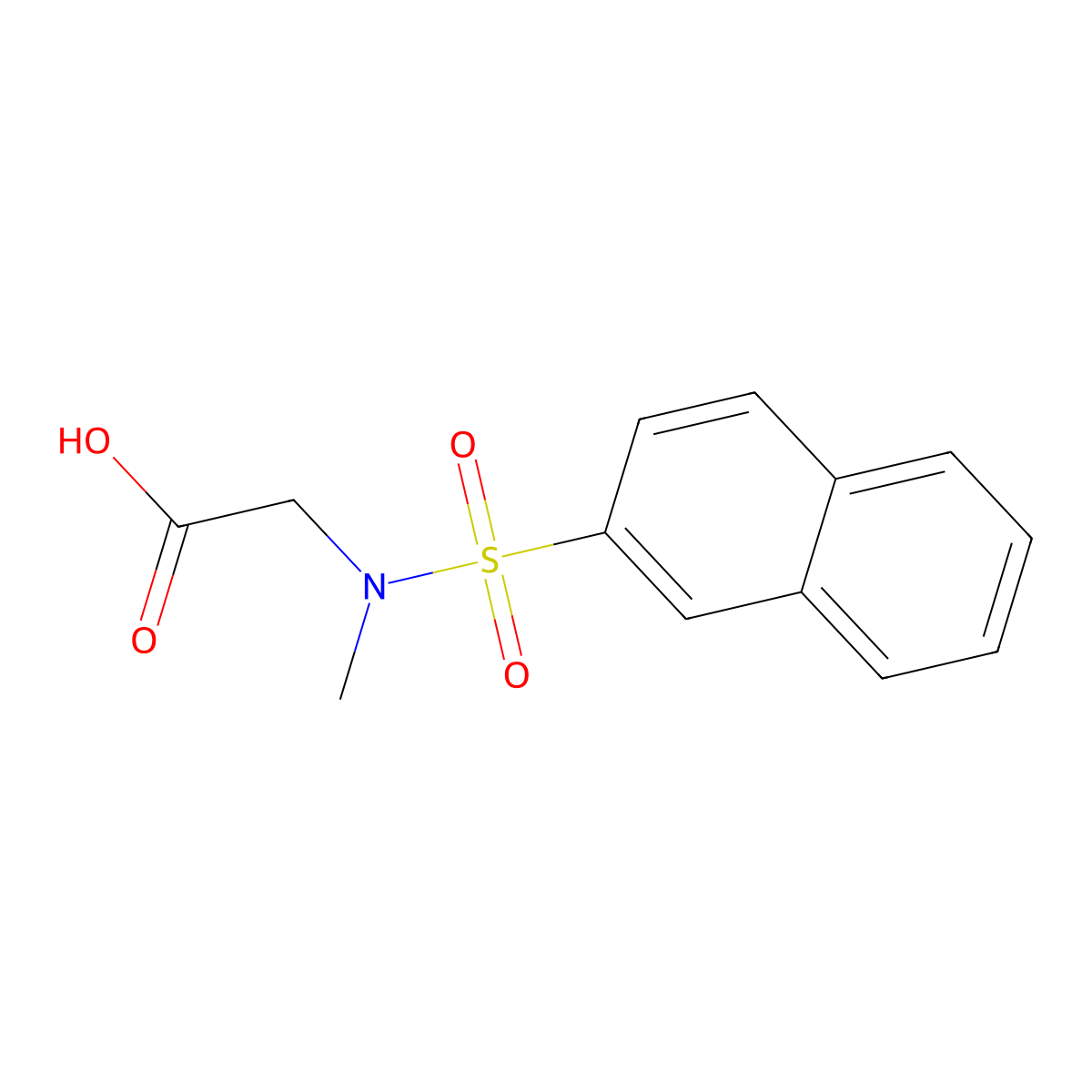 2-(N-methylnaphthalene-2-sulfonamido)acetic acid molecular structure, CAS 123760-47-4