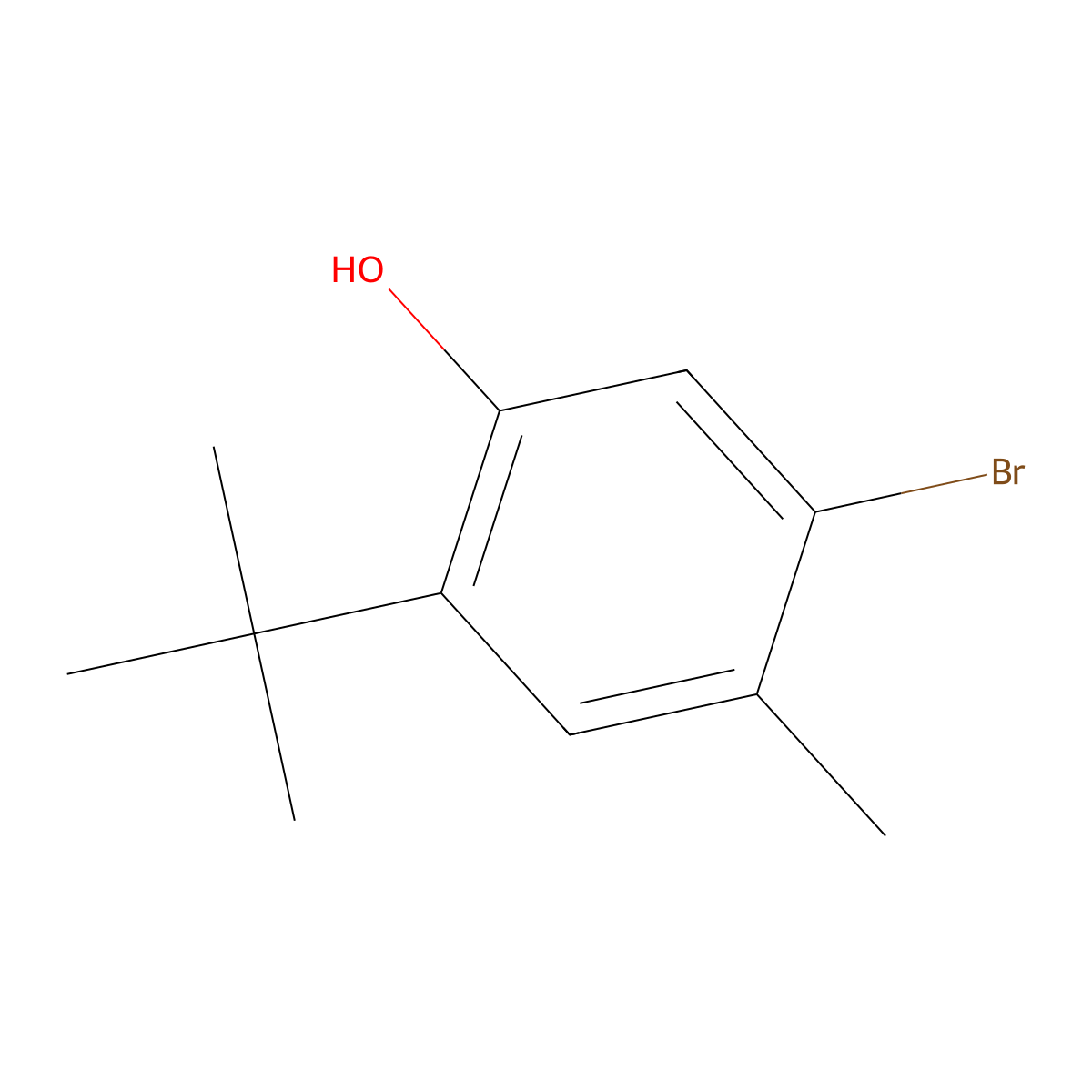 5-Bromo-2-(tert-butyl)-4-methylphenol molecular structure, CAS 1237614-78-6