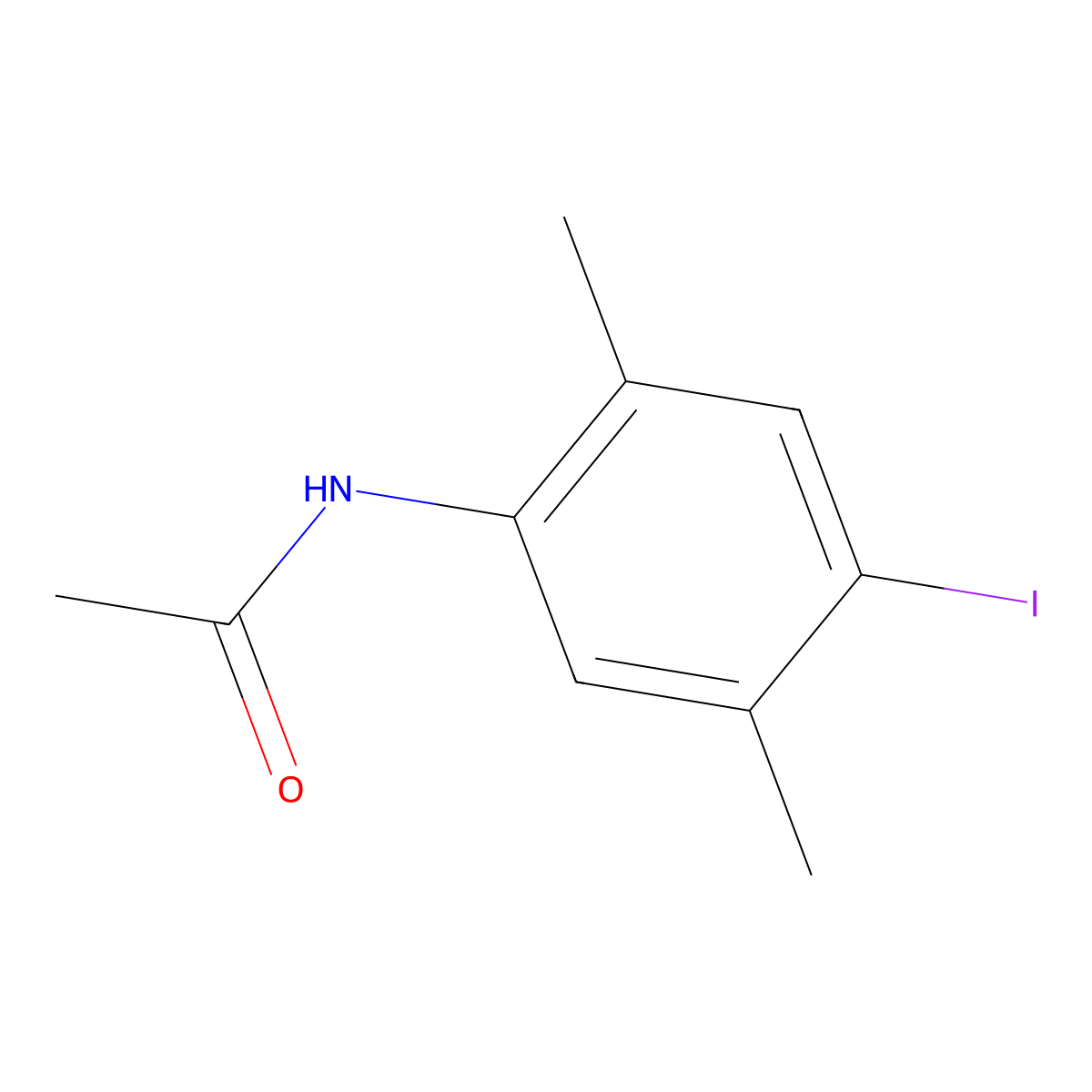 N-(4-iodo-2,5-dimethylphenyl)acetamide molecular structure, CAS 123765-68-4