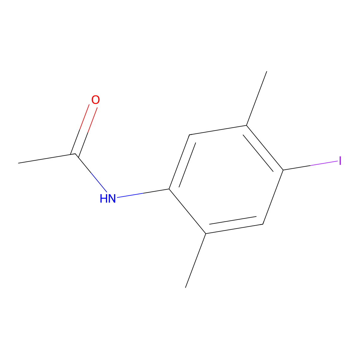 N-(4-iodo-2,5-dimethylphenyl)acetamide molecular structure, CAS 123765-68-4