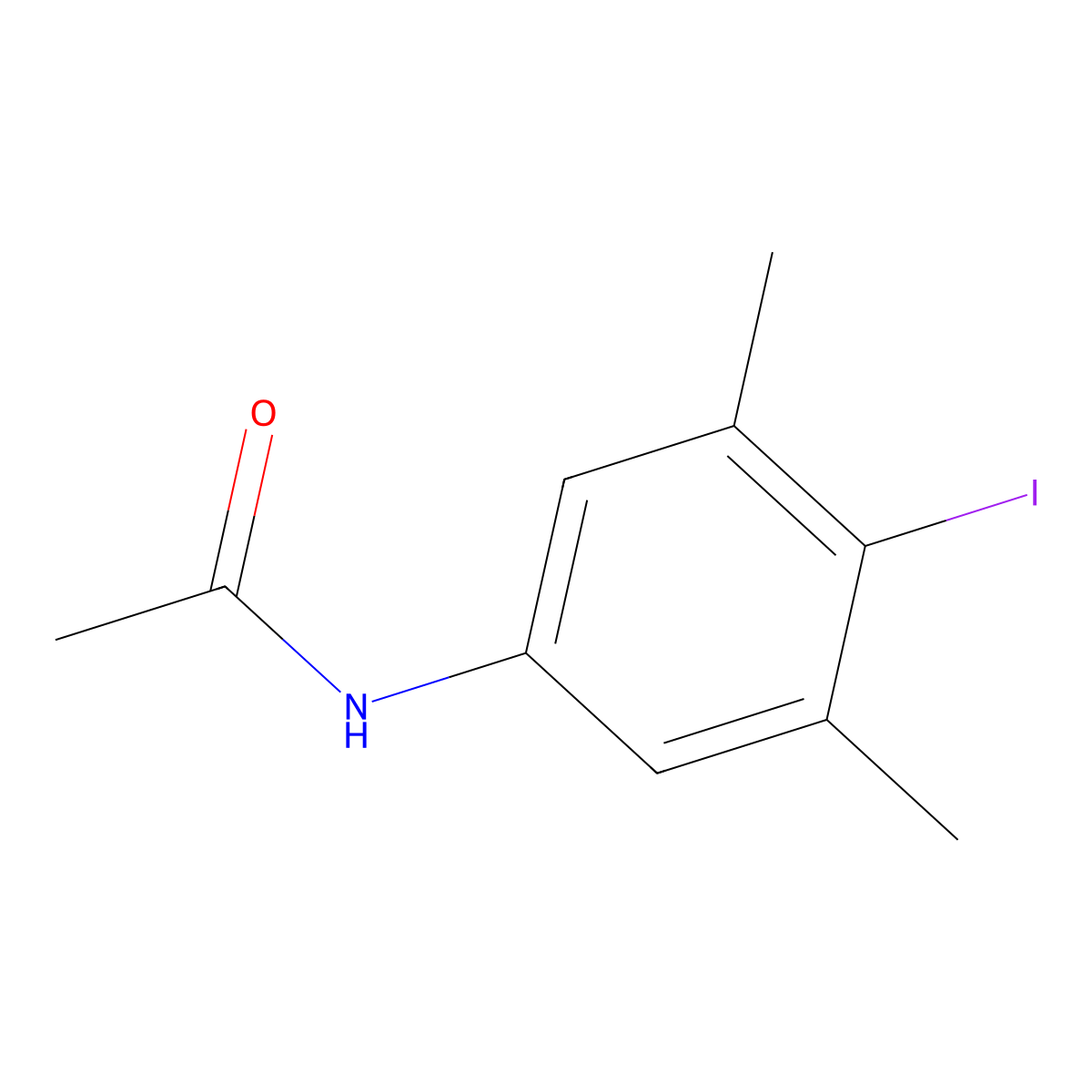 N-(4-iodo-3,5-dimethylphenyl)acetamide molecular structure, CAS 123765-71-9