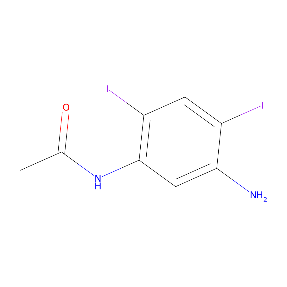 N-(5-amino-2,4-diiodo-phenyl)acetamide molecular structure, CAS 123765-81-1