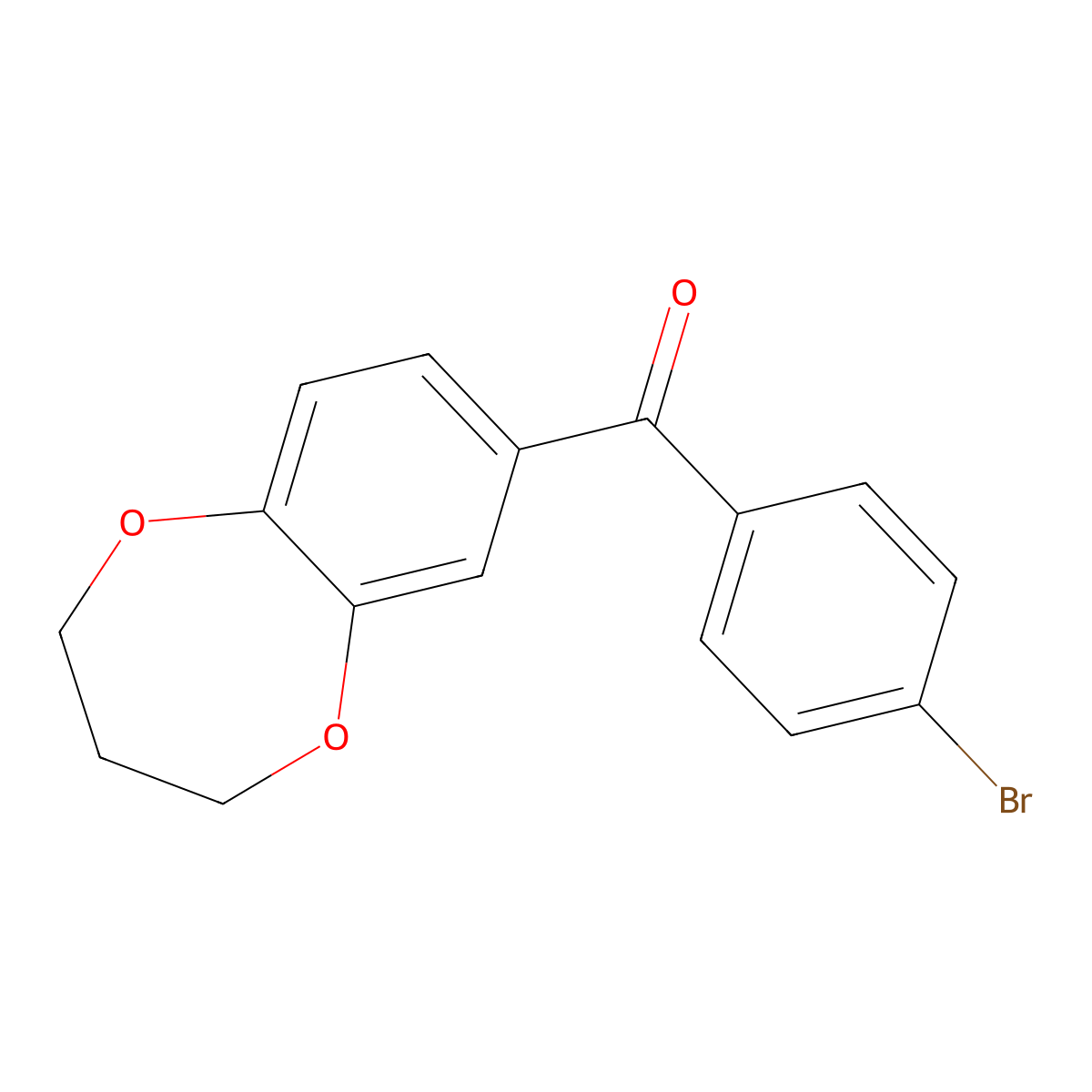 (4-Bromophenyl)(3,4-dihydro-2H-1,5-benzodioxepin-7-yl)methanonato molecular structure, CAS 123769-34-6