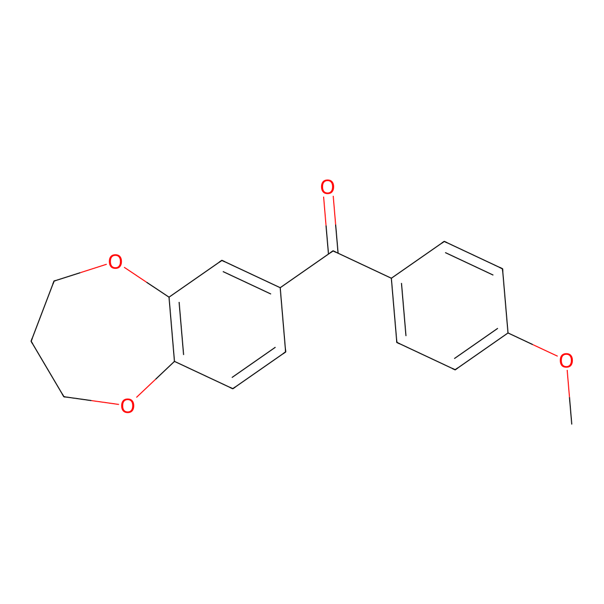 Methanone, (3,4-dihydro-2H-1,5-benzodioxepin-7-yl)(4-methoxyphenyl)- molecular structure, CAS 123769-39-1
