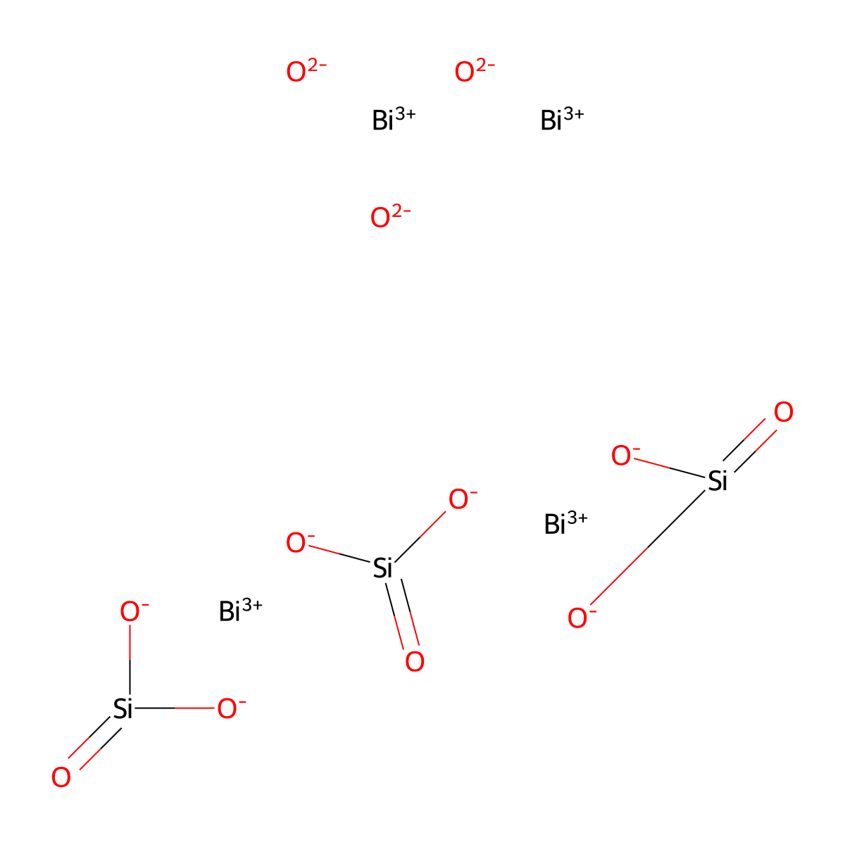 Bismuth oxide silicate (Bi12O16(SiO4)) molecular structure, CAS 12377-72-9