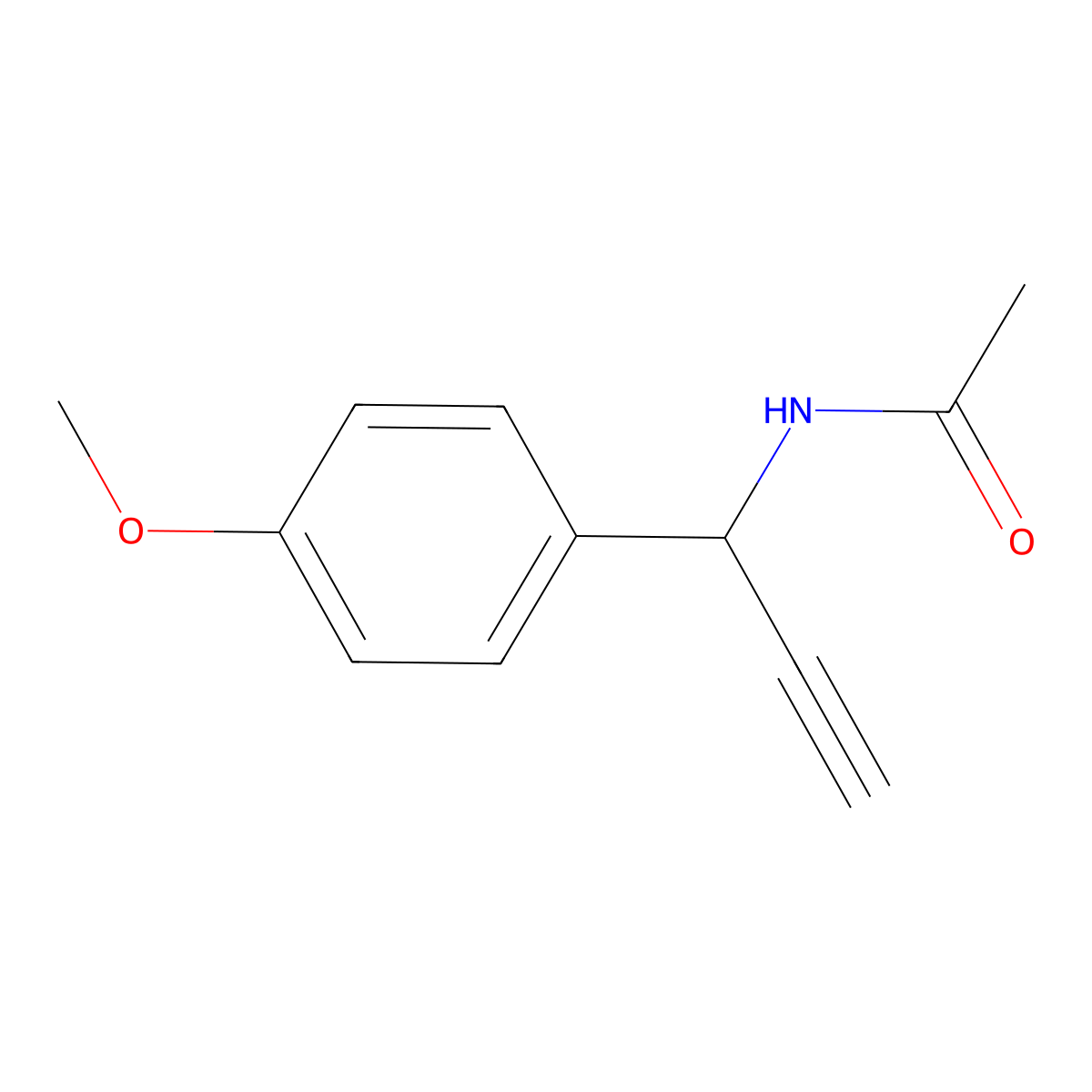 N-(1-(4-Methoxyphenyl)prop-2-yn-1-yl)acetamide molecular structure, CAS 123772-65-6