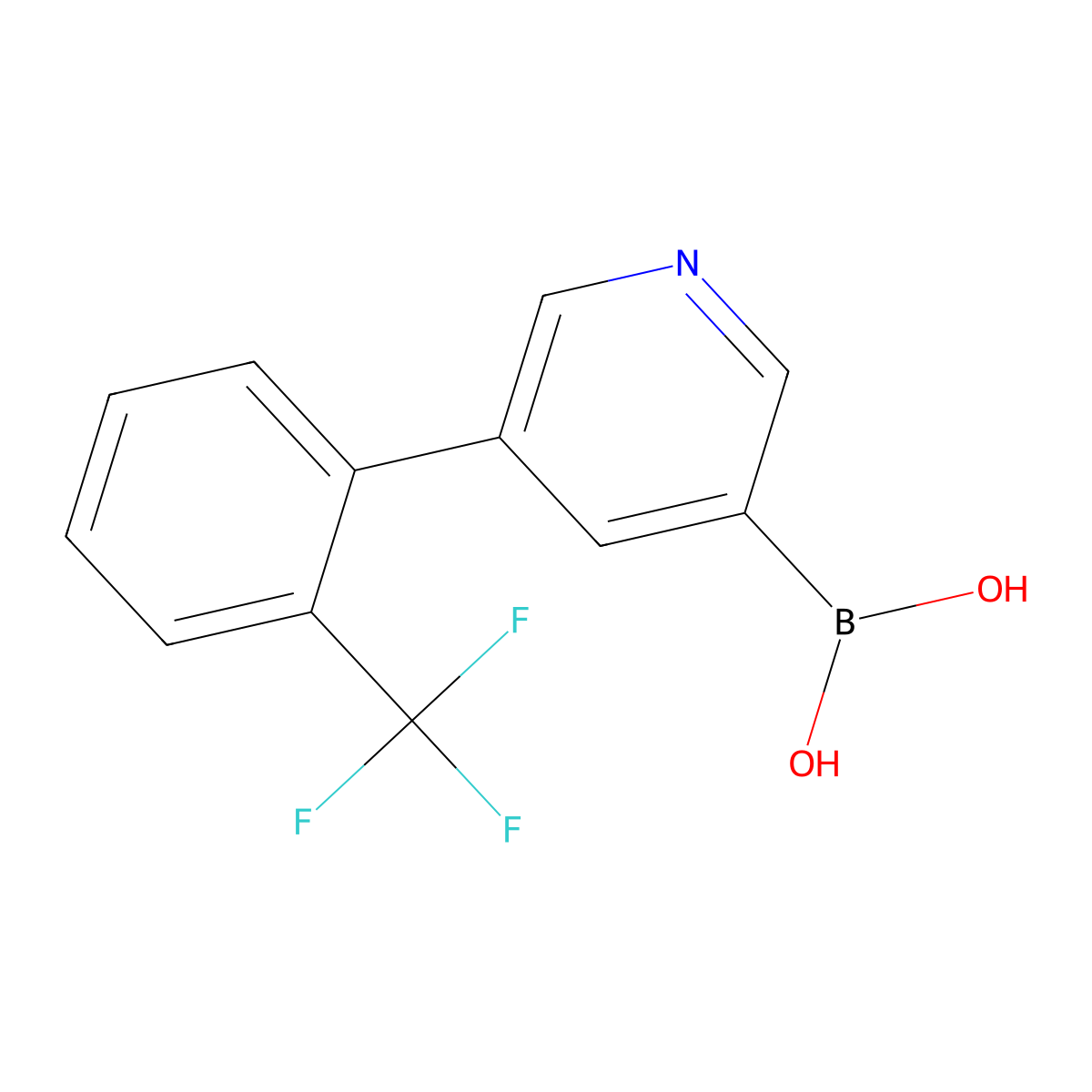 5-(2-Trifluoromethylphenyl)pyridine-3-boronic acid molecular structure, CAS 1237739-63-7