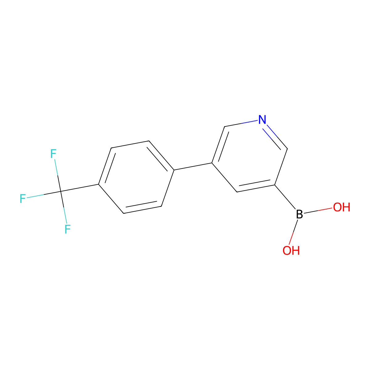 5-(4-Trifluoromethylphenyl)pyridine-3-boronic acid molecular structure, CAS 1237739-67-1