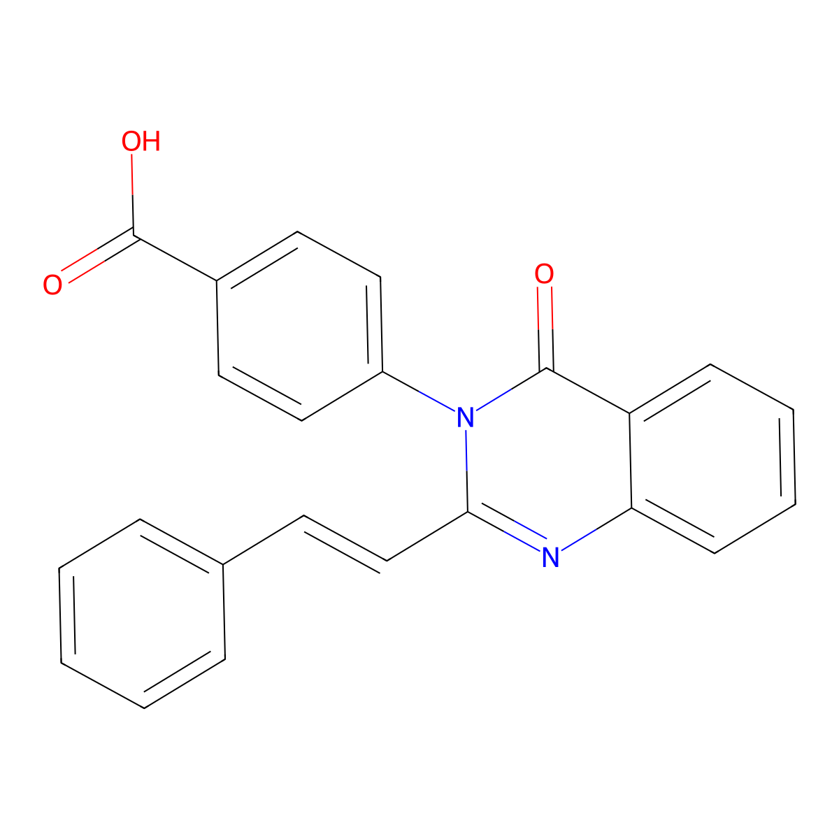 4-(4-Oxo-2-styrylquinazolin-3(4H)-yl)benzoic acid molecular structure, CAS 1237743-90-6