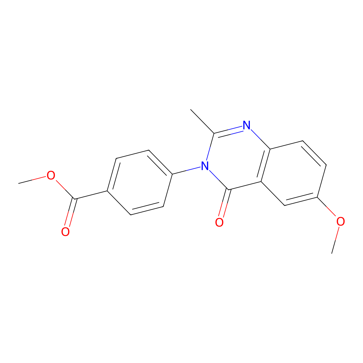 methyl 4-(6-methoxy-2-methyl-4-oxoquinazolin-3(4H)-yl)benzoate molecular structure, CAS 1237744-91-0