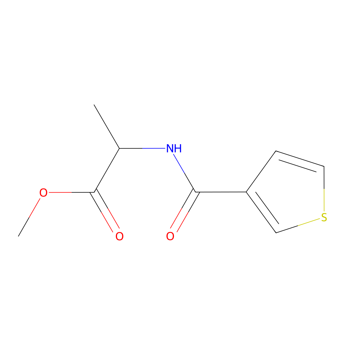 Methyl N-(thiophene-3-carbonyl)alaninate molecular structure, CAS 1237747-80-6