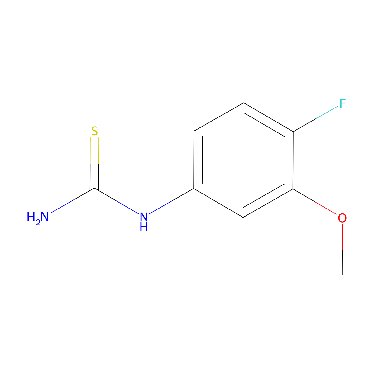1-(4-Fluoro-3-methoxyphenyl)thiourea molecular structure, CAS 1237759-54-4