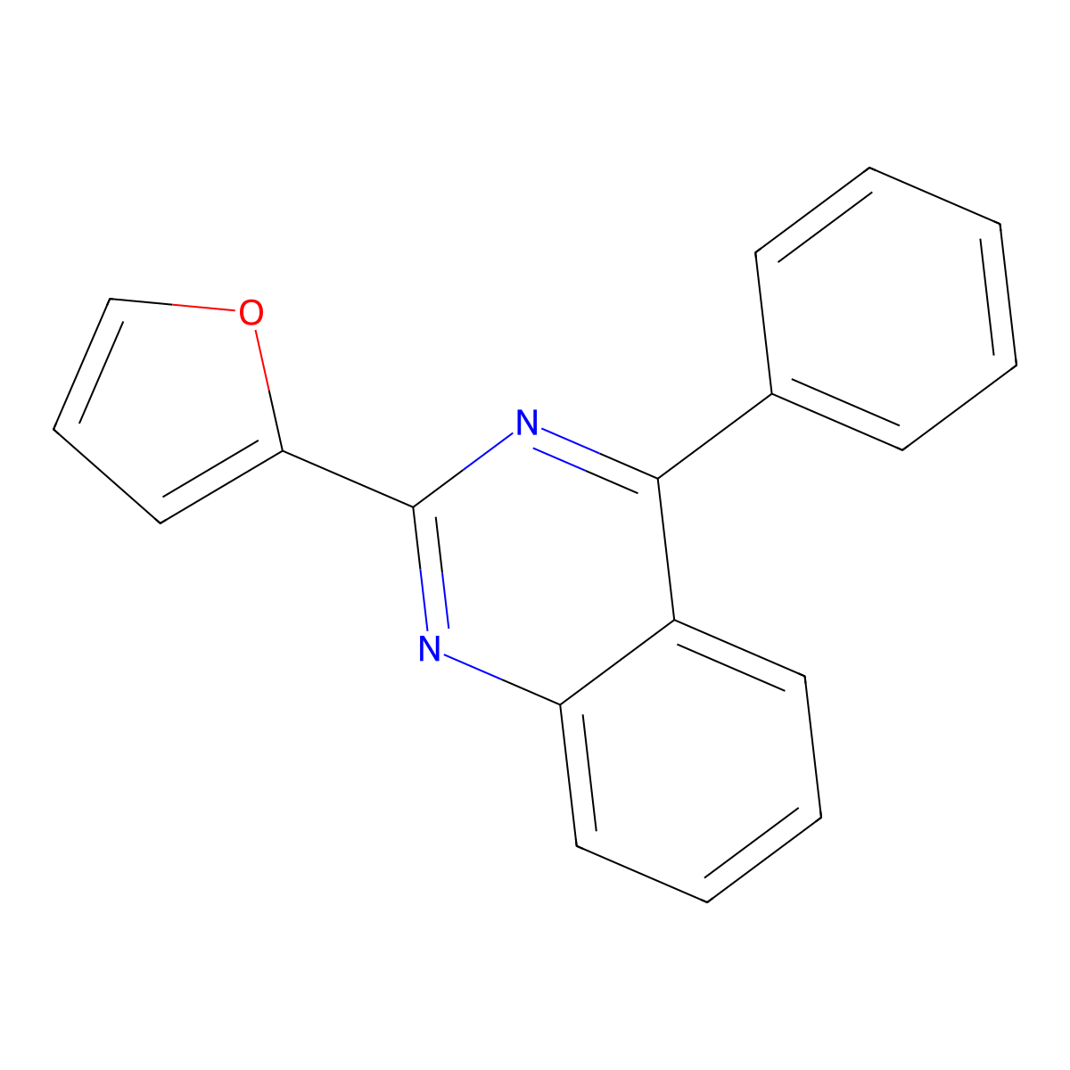 2-(2-Furanyl)-4-phenylquinazoline molecular structure, CAS 1237829-82-1