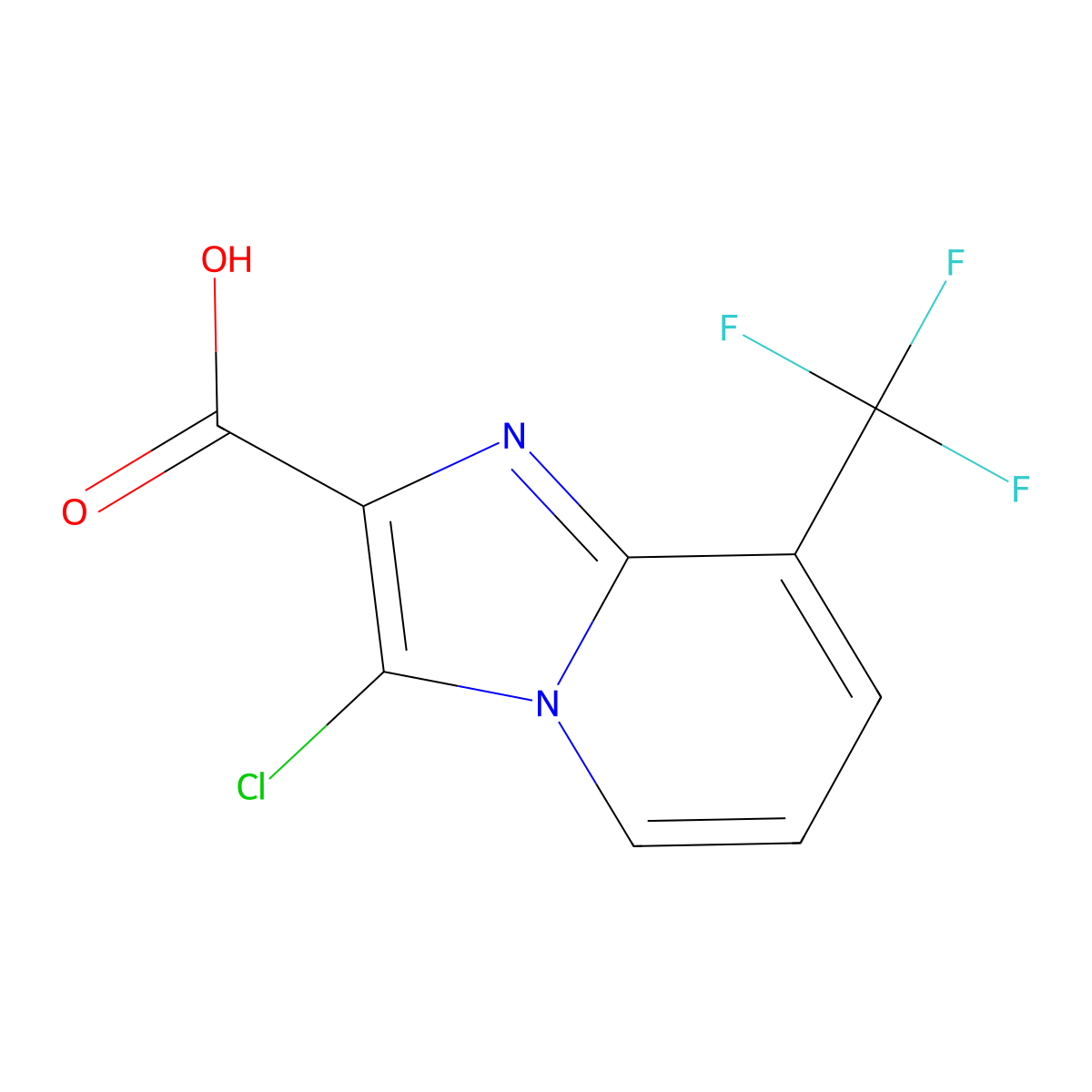 3-Chloro-8-(trifluoromethyl)imidazo[1,2-a]pyridine-2-carboxylic acid molecular structure, CAS 1237838-81-1
