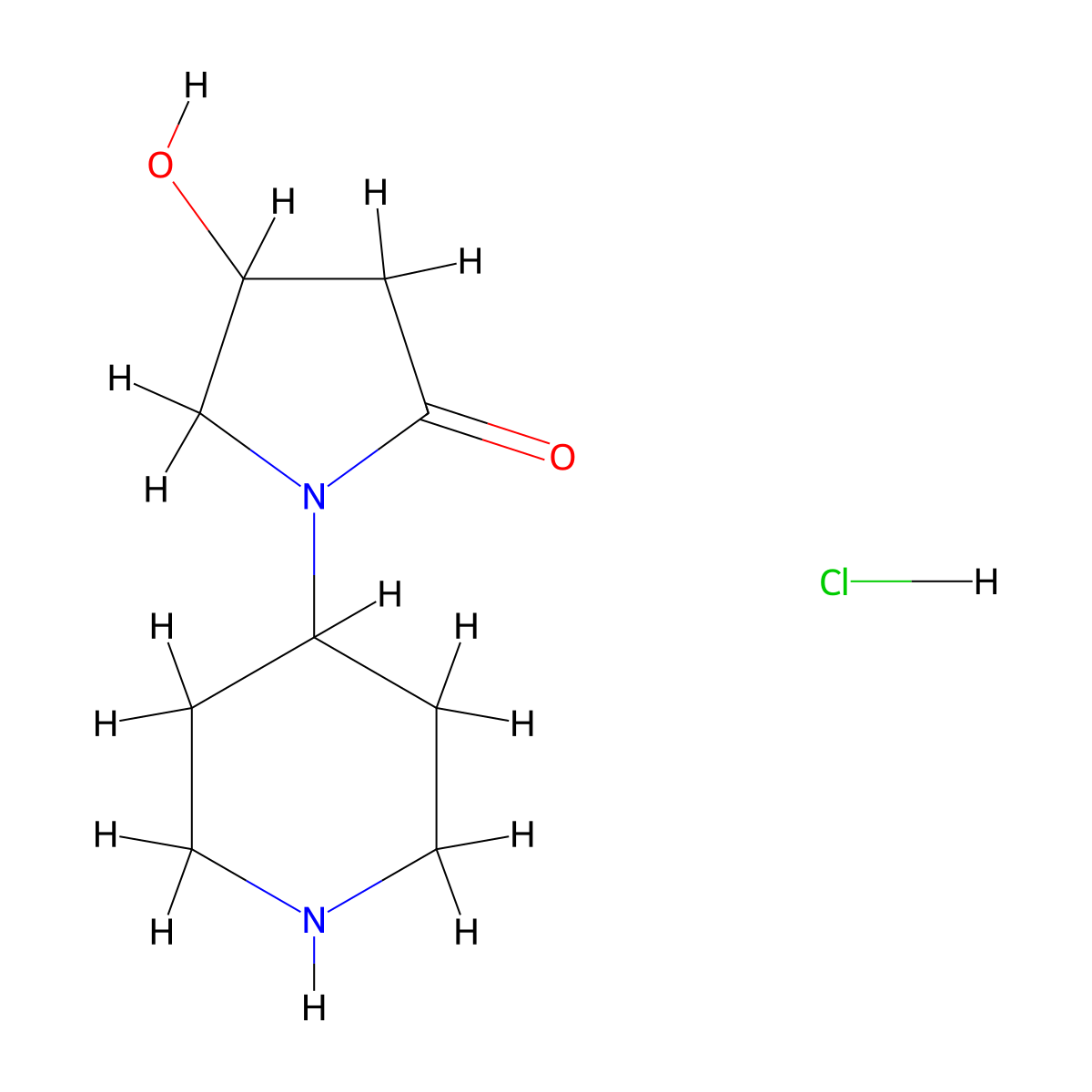 4-Hydroxy-1-(piperidin-4-yl)pyrrolidin-2-one hydrochloride molecular structure, CAS 1237840-39-9