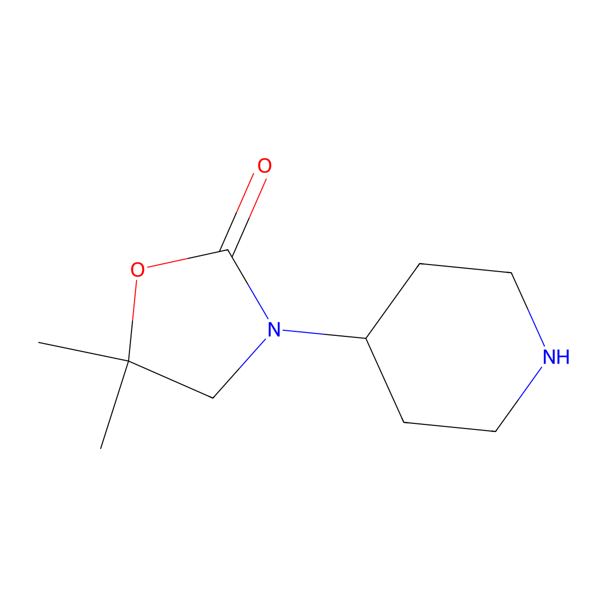 5,5-Dimethyl-3-(piperidin-4-yl)-1,3-oxazolidin-2-one molecular structure, CAS 1237840-96-8