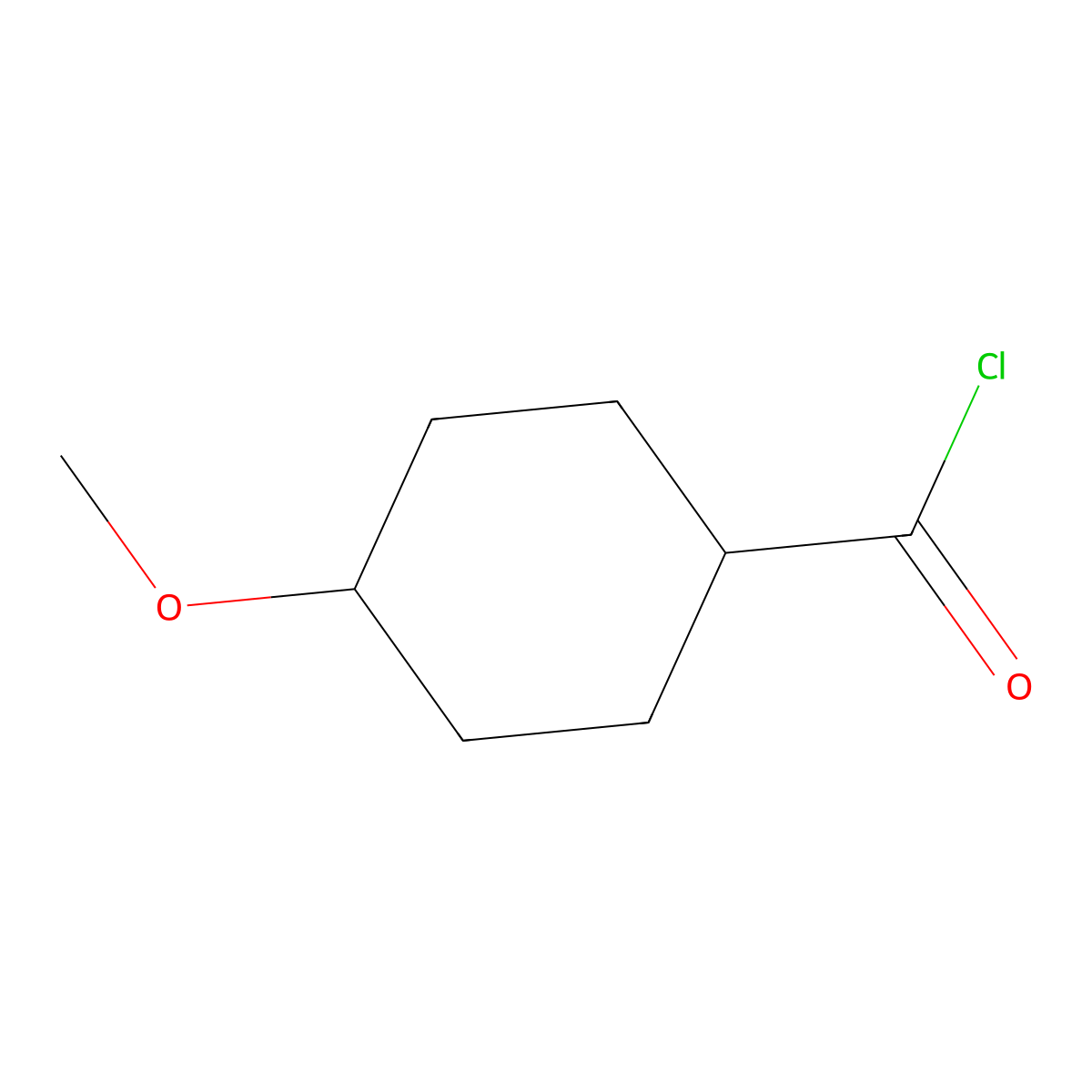 4-methoxycyclohexane-1-carbonyl Chloride molecular structure, CAS 123790-13-6