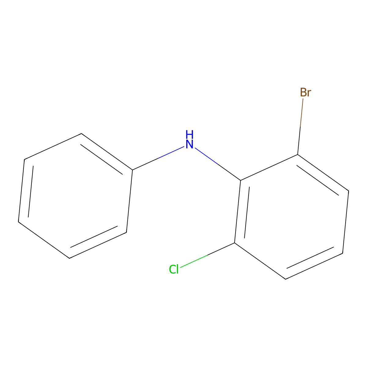 2-bromo-6-chloro-N-phenylaniline molecular structure, CAS 123790-84-1