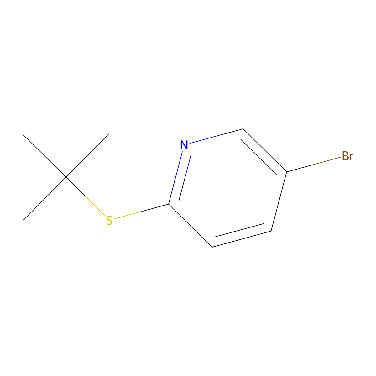 5-Bromo-2-(tert-butylsulfanyl)pyridine molecular structure, CAS 123792-40-5