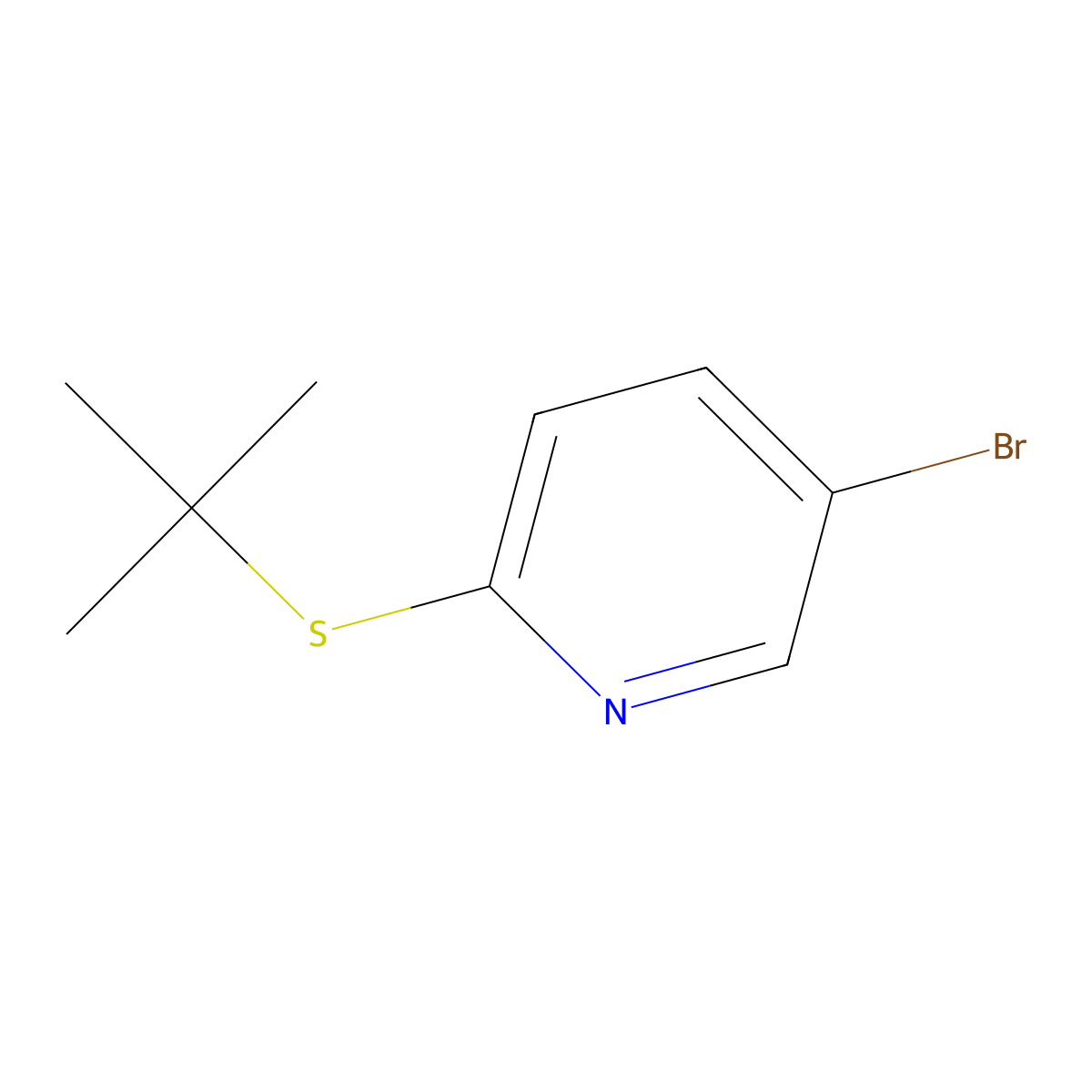 5-Bromo-2-(tert-butylsulfanyl)pyridine molecular structure, CAS 123792-40-5