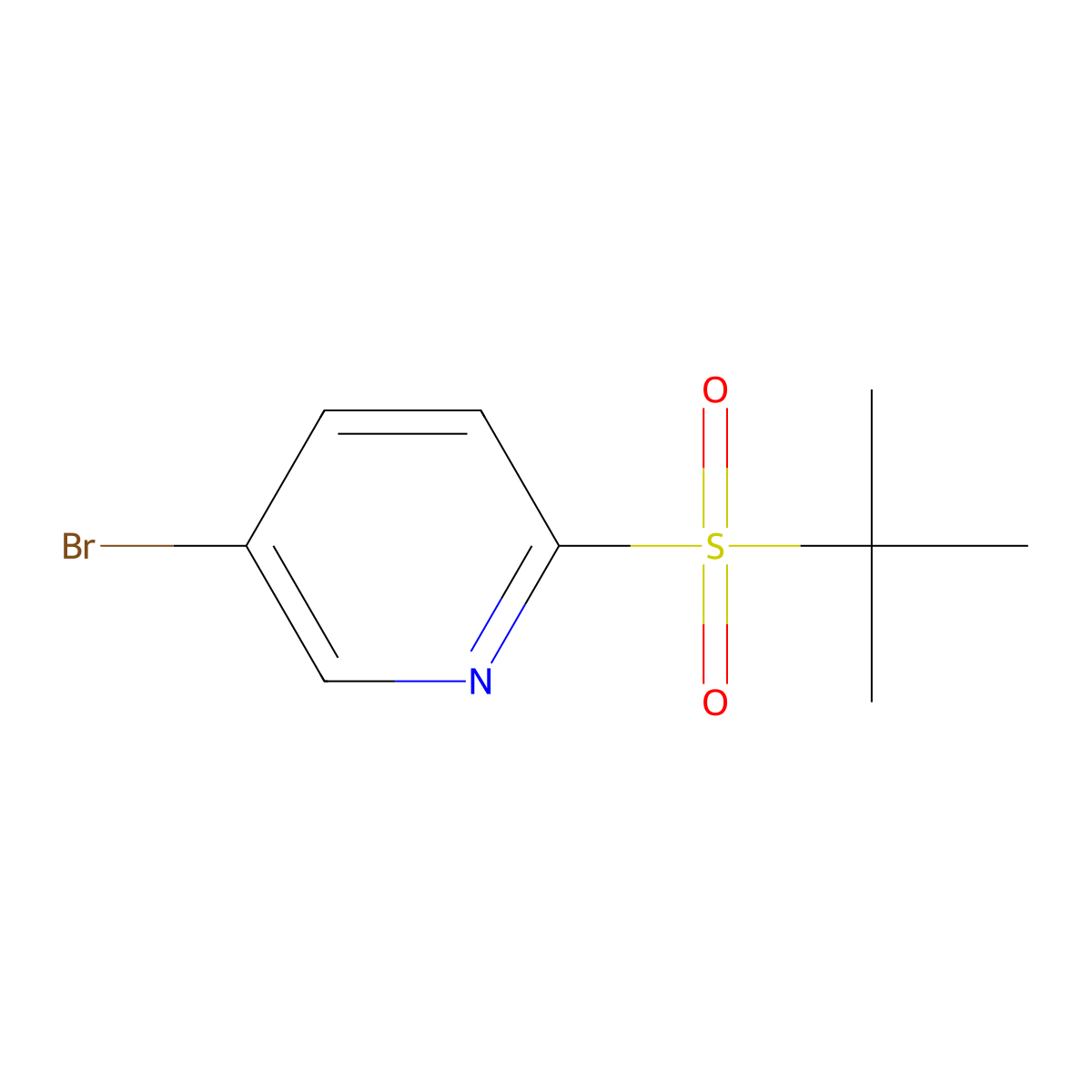 5-Bromo-2-(2-methylpropane-2-sulfonyl)pyridine molecular structure, CAS 123792-44-9