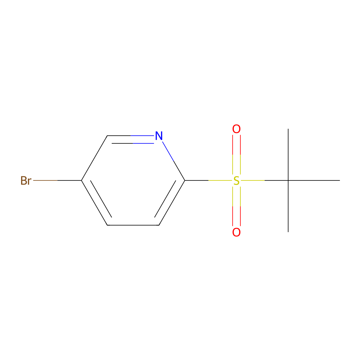 5-Bromo-2-(2-methylpropane-2-sulfonyl)pyridine molecular structure, CAS 123792-44-9