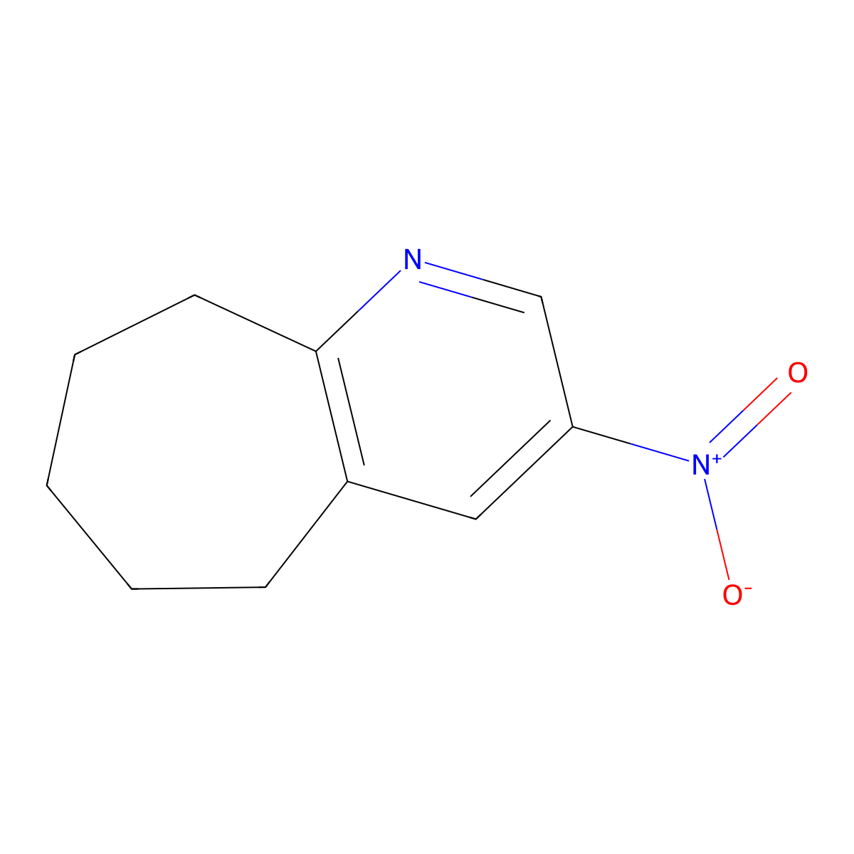 3-nitro-6,7,8,9-tetrahydro-5H-cyclohepta[b]pyridine molecular structure, CAS 123792-59-6