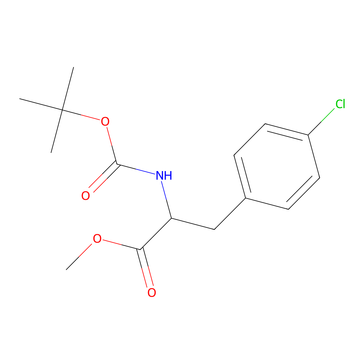 Methyl 2-{[(tert-butoxy)carbonyl]amino}-3-(4-chlorophenyl)propanoate molecular structure, CAS 123795-34-6