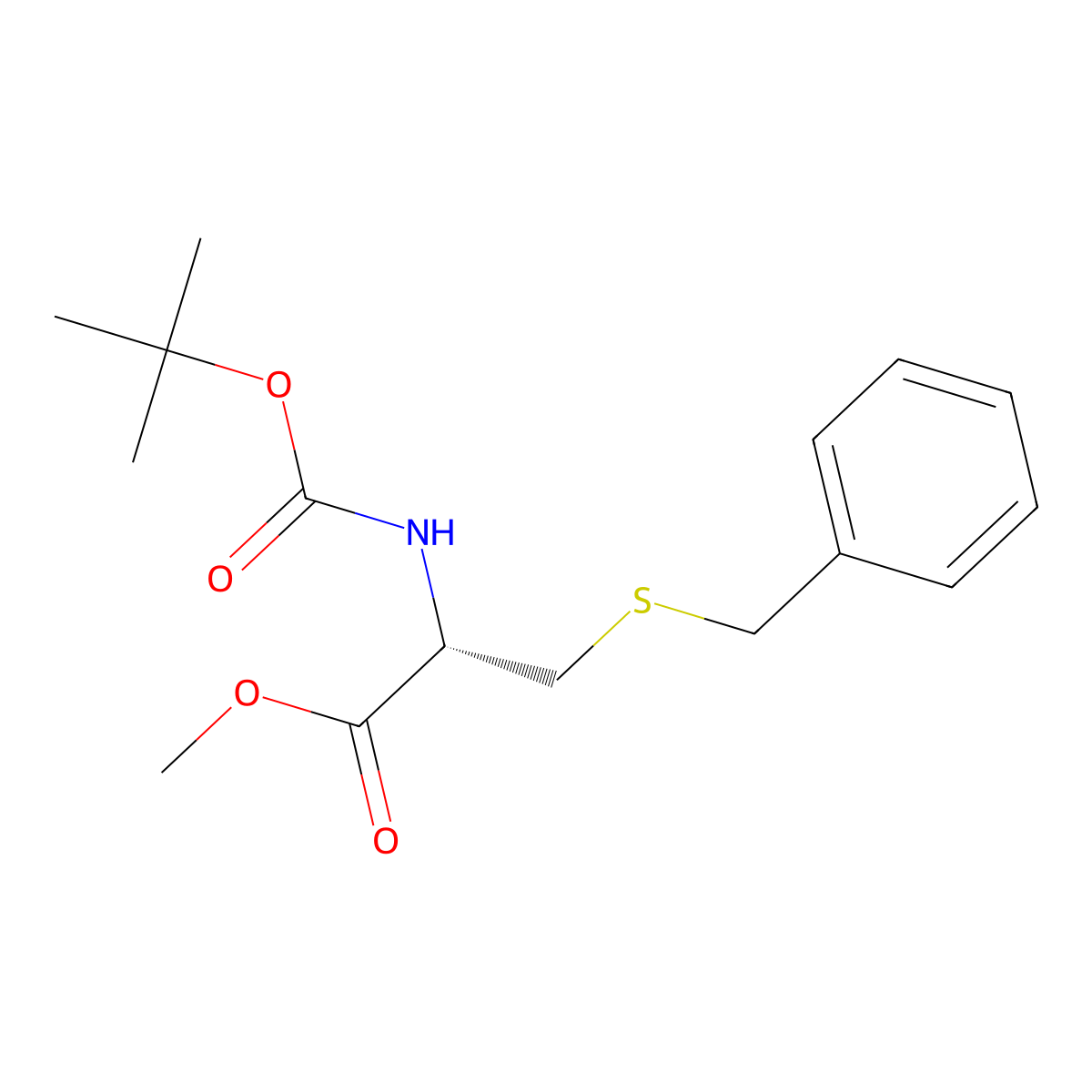 methyl (2S)-3-(benzylsulfanyl)-2-{[(tert-butoxy)carbonyl]amino}propanoate molecular structure, CAS 123795-42-6