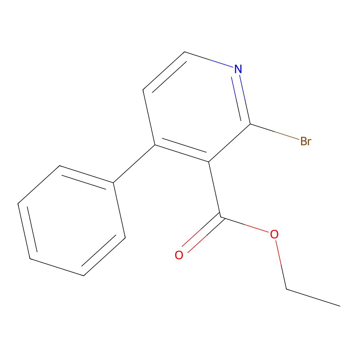 2-Bromo-4-phenyl-nicotinic acid ethyl ester molecular structure, CAS 1237962-71-8