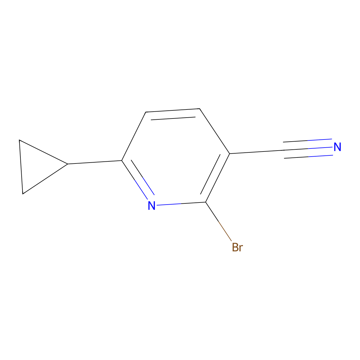 2-Bromo-6-cyclopropylnicotinonitrile molecular structure, CAS 1237986-56-9