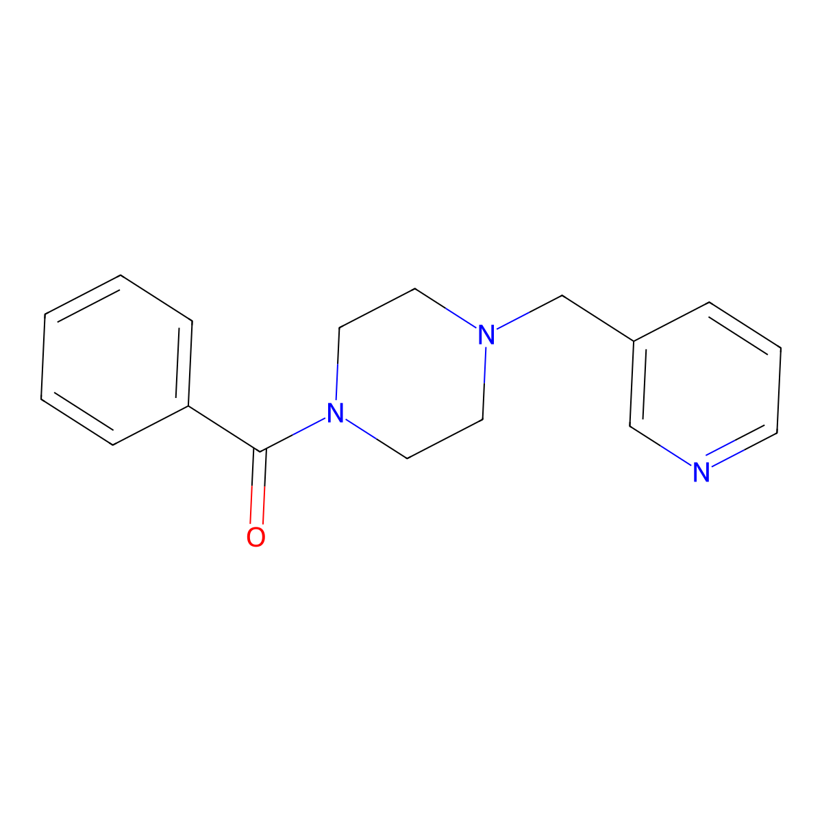 Phenyl-[4-(pyridin-3-ylmethyl)piperazin-1-yl]methanone molecular structure, CAS 123799-62-2