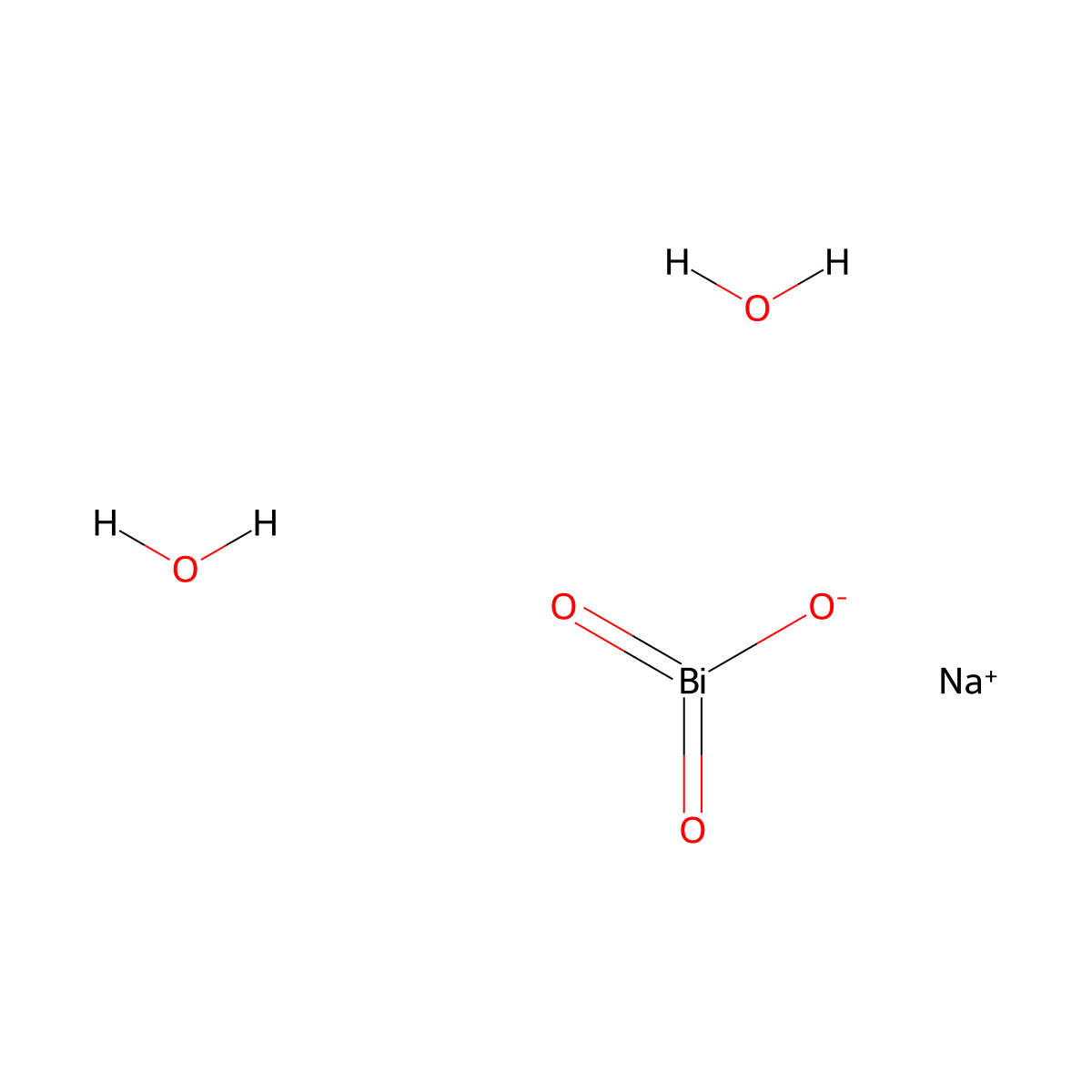 Sodium bismuth oxide dihydrate molecular structure, CAS 12380-79-9