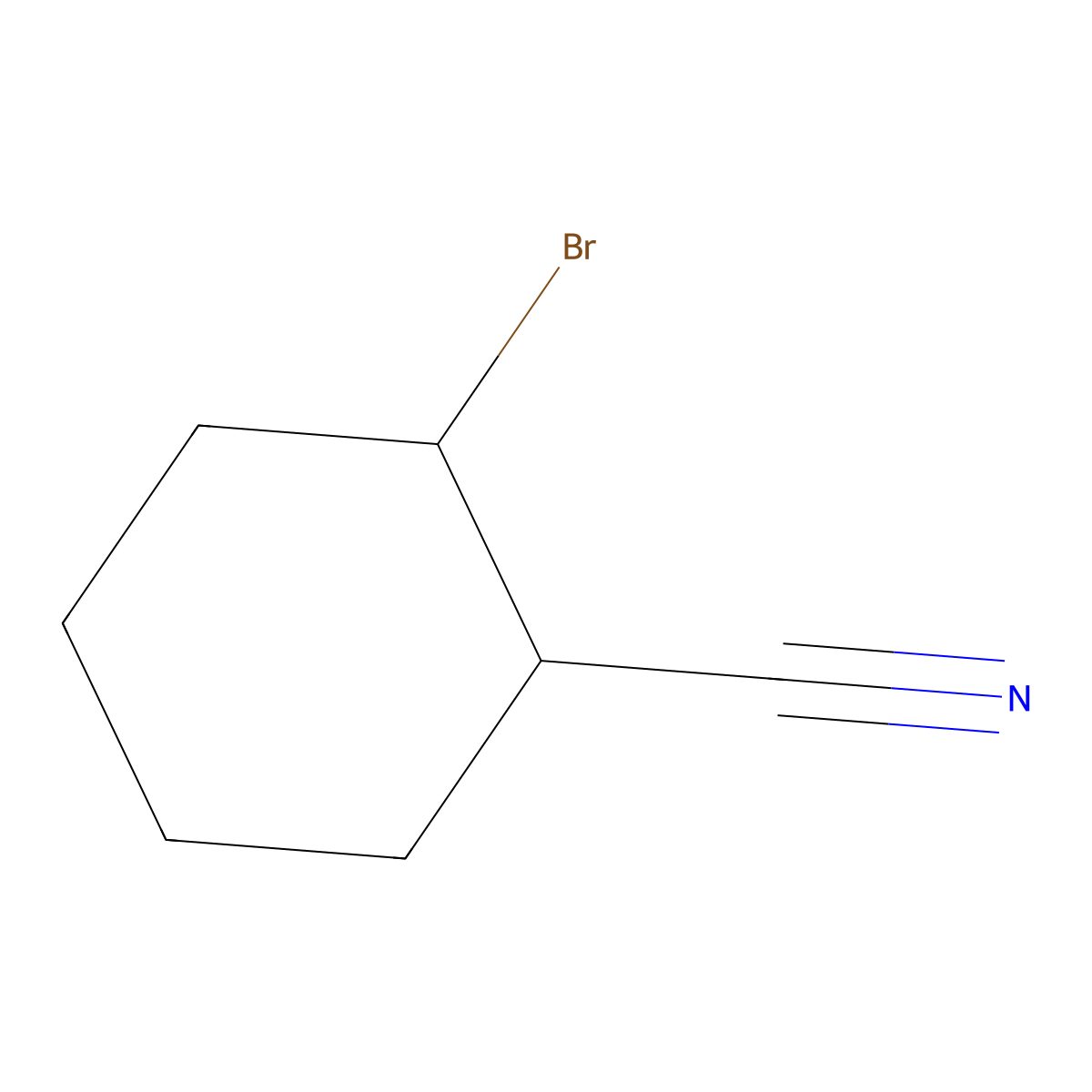 2-Bromocyclohexane-1-carbonitrile molecular structure, CAS 123804-87-5