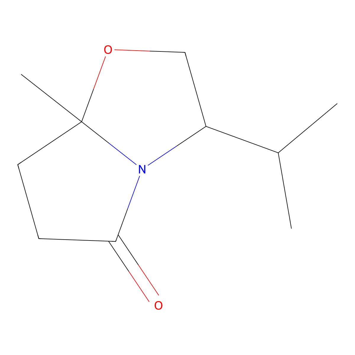(3R,7AS)-3-isopropyl-7a-methyltetrahydropyrrolo[2,1-b]oxazol-5(6H)-one molecular structure, CAS 123808-97-9