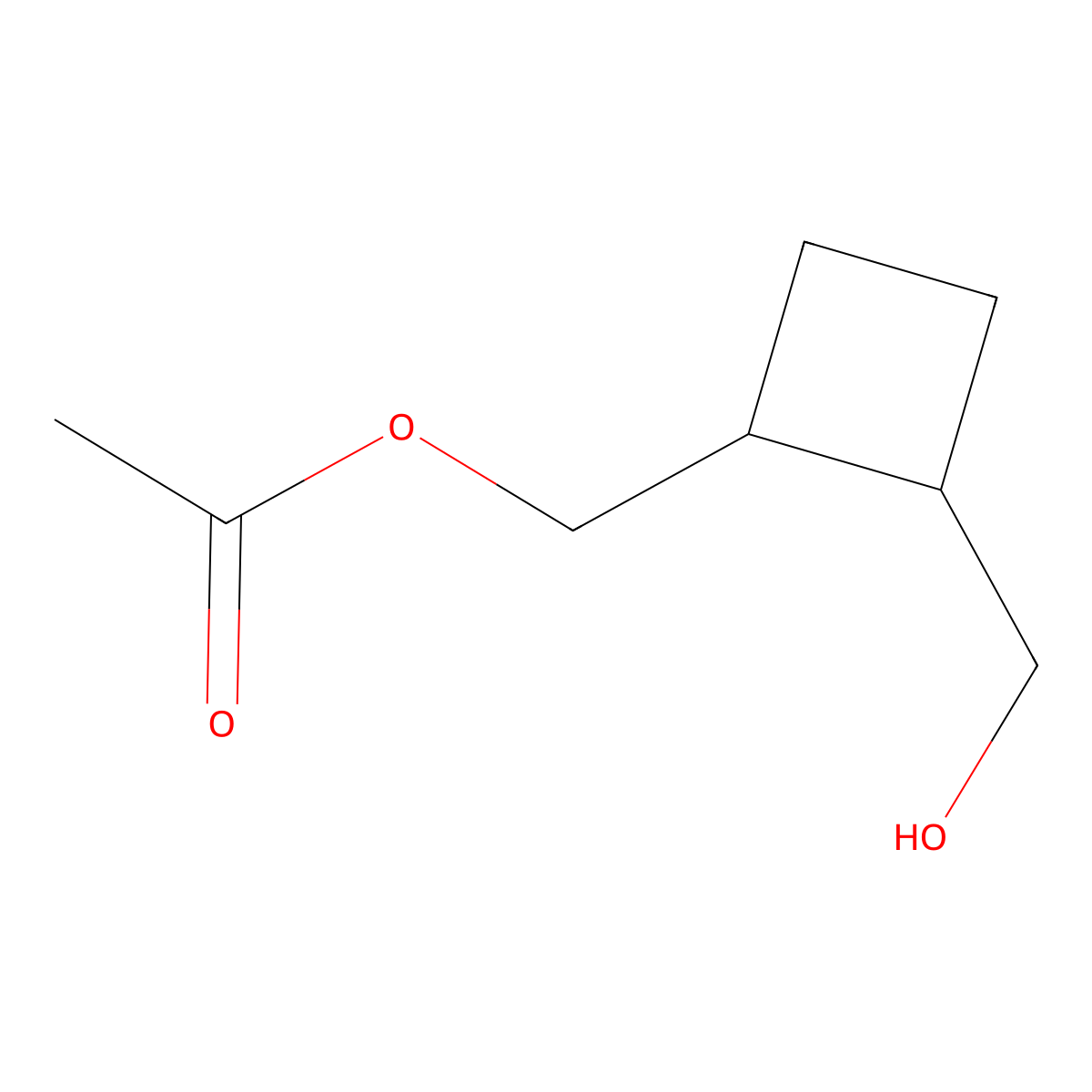 [(1S,2R)-2-(hydroxymethyl)cyclobutyl]methyl acetate molecular structure, CAS 123809-78-9