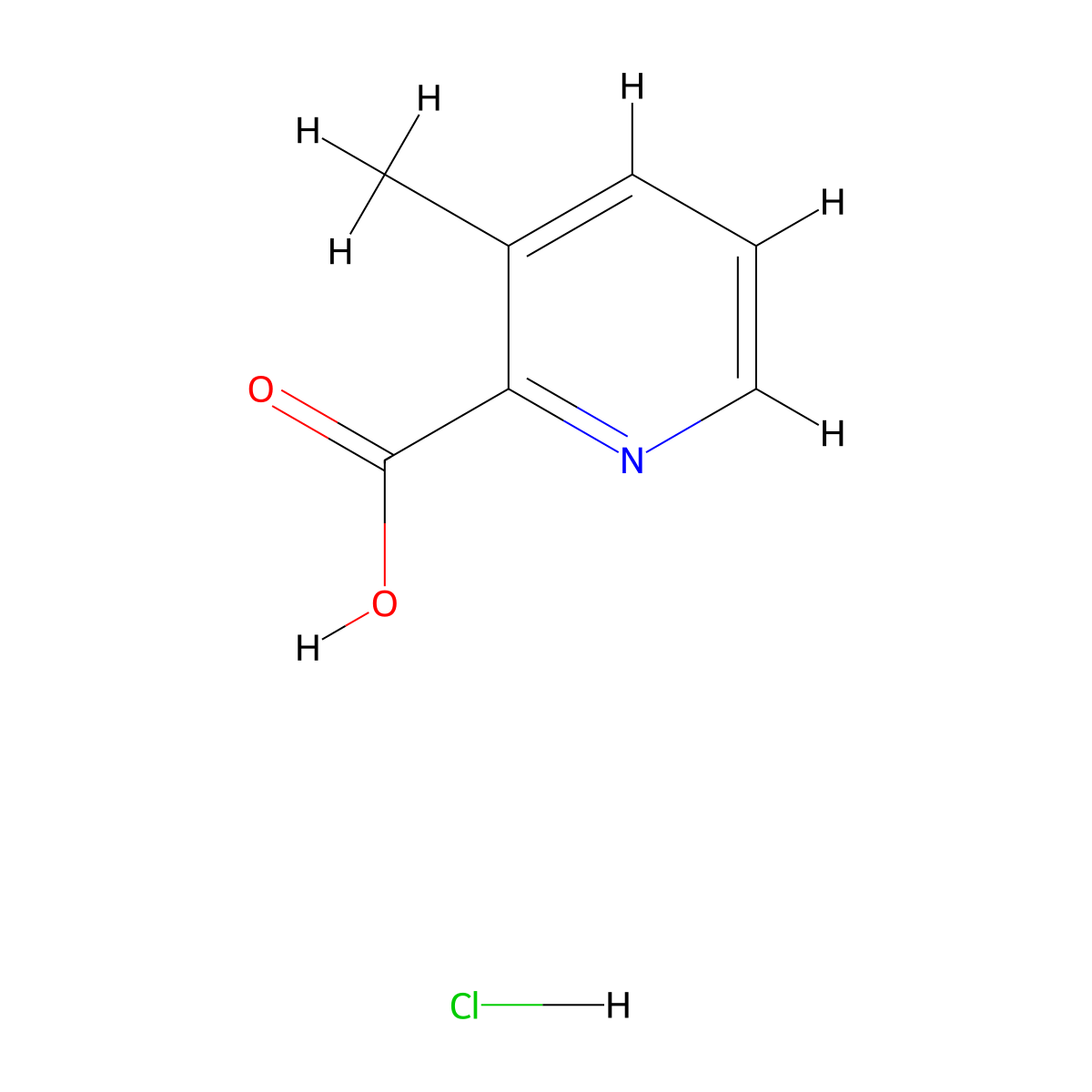 3-Methylpicolinic acid hydrochloride molecular structure, CAS 123811-72-3