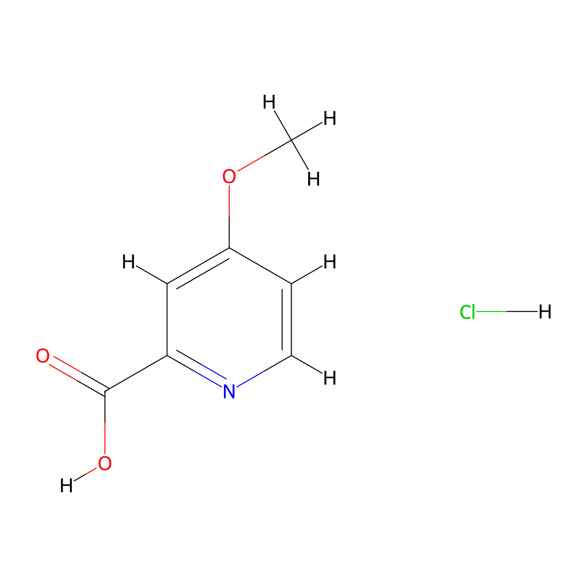 4-Methoxypyridine-2-carboxylic acid hydrochloride molecular structure, CAS 123811-74-5