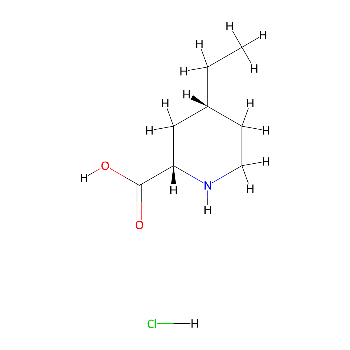 rac-(2R,4S)-4-ethylpiperidine-2-carboxylic acid hydrochloride molecular structure, CAS 123811-78-9